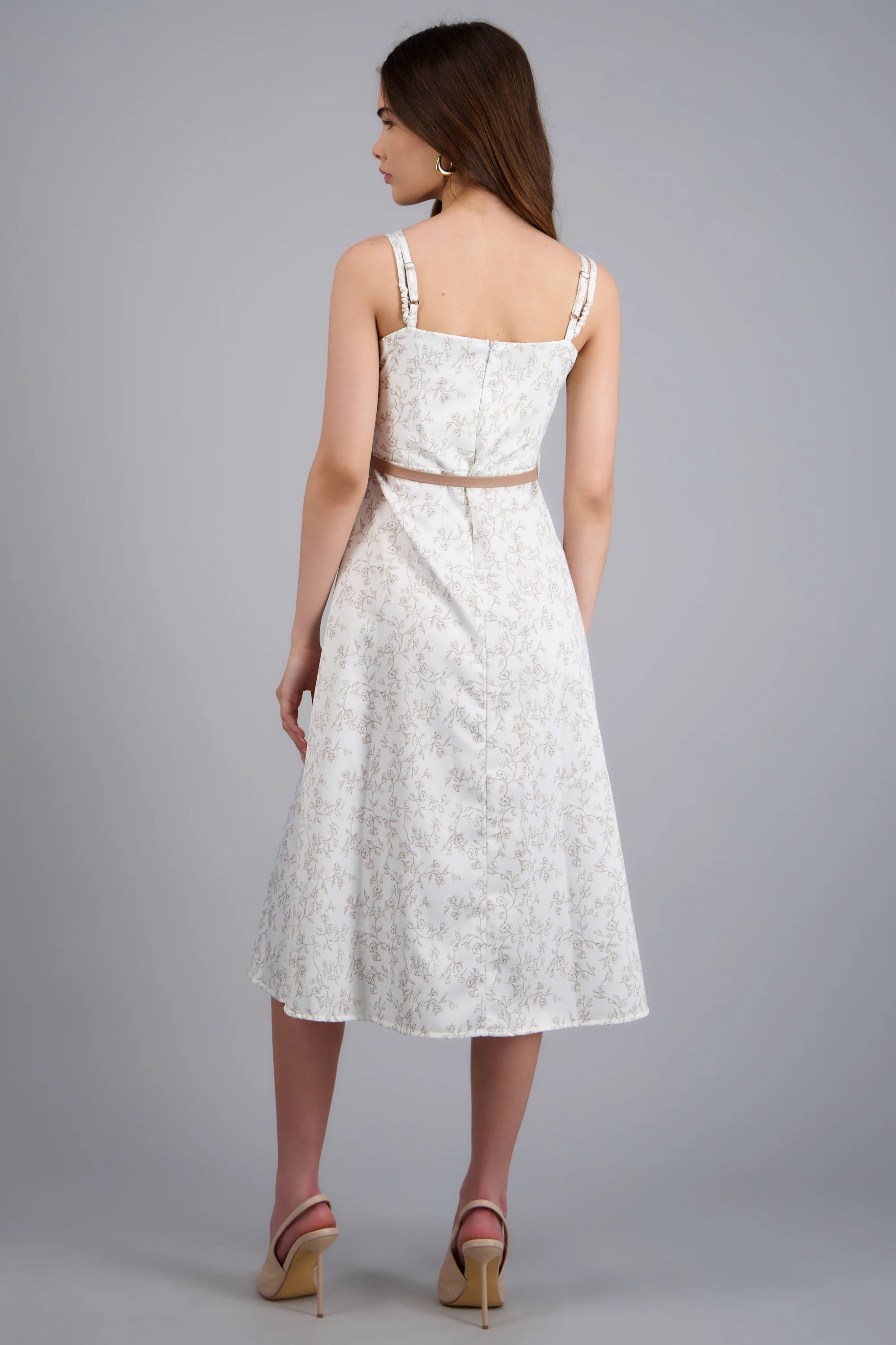 Vestido maxi estampado flores con cinto - Image 4