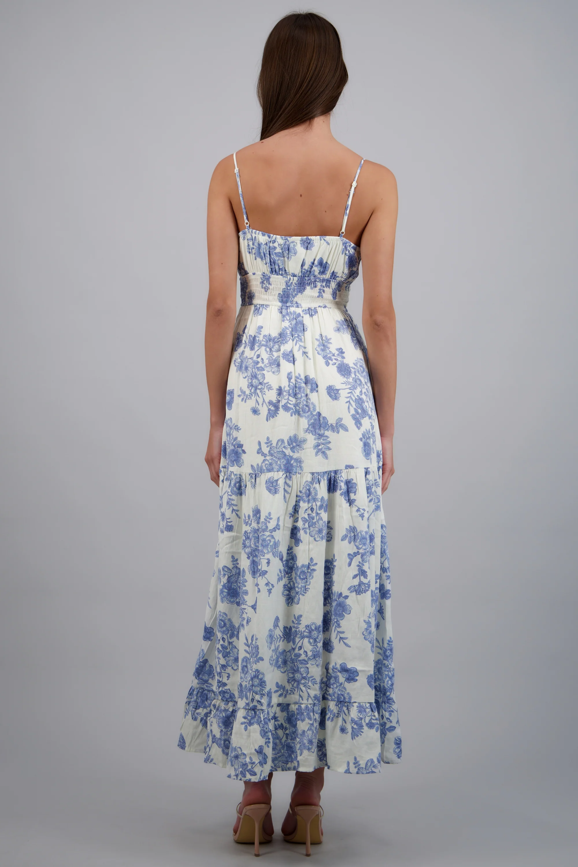 Vestido maxi estampado flores detalle abertura - Image 4