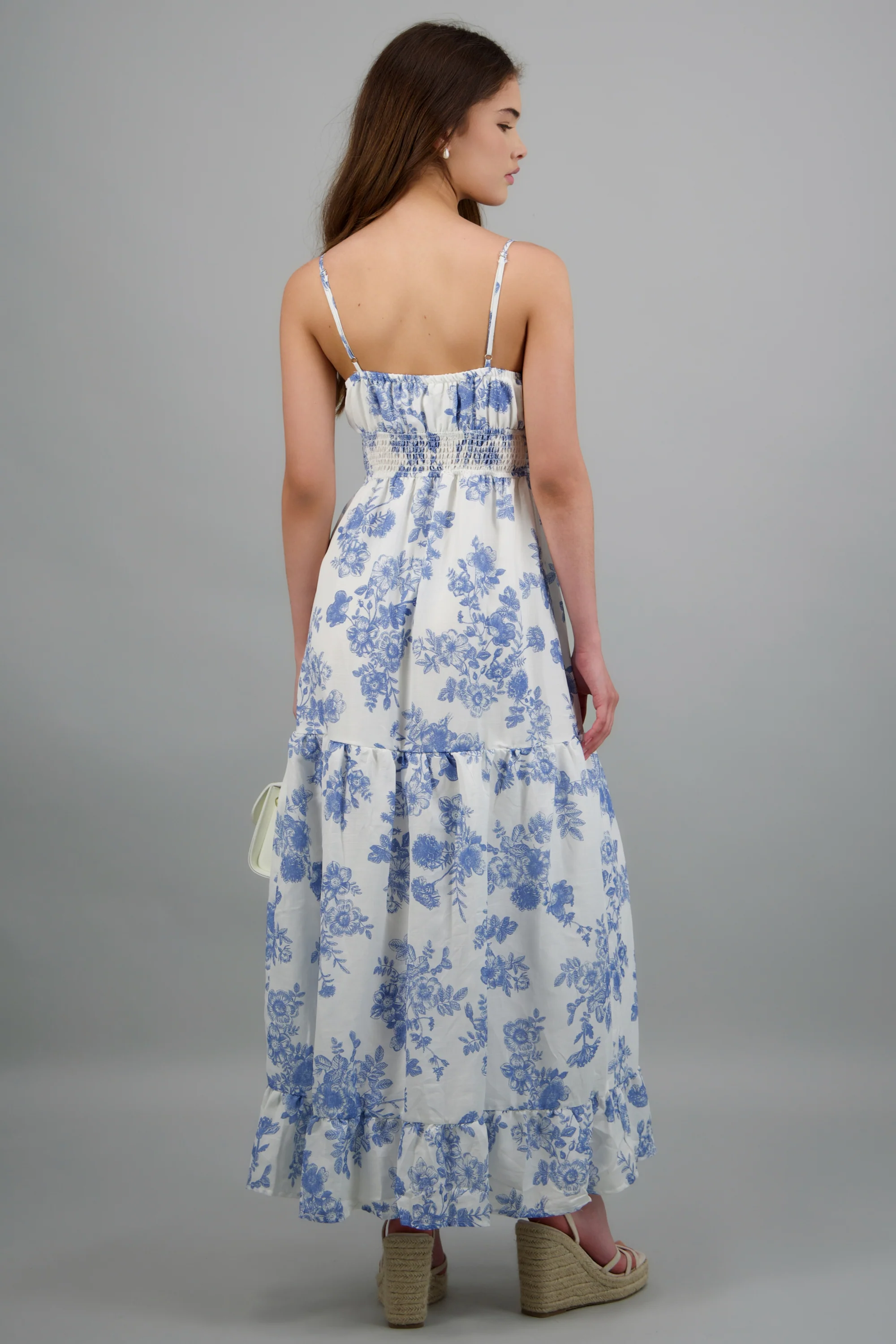 Vestido maxi flores con abertura - Image 4