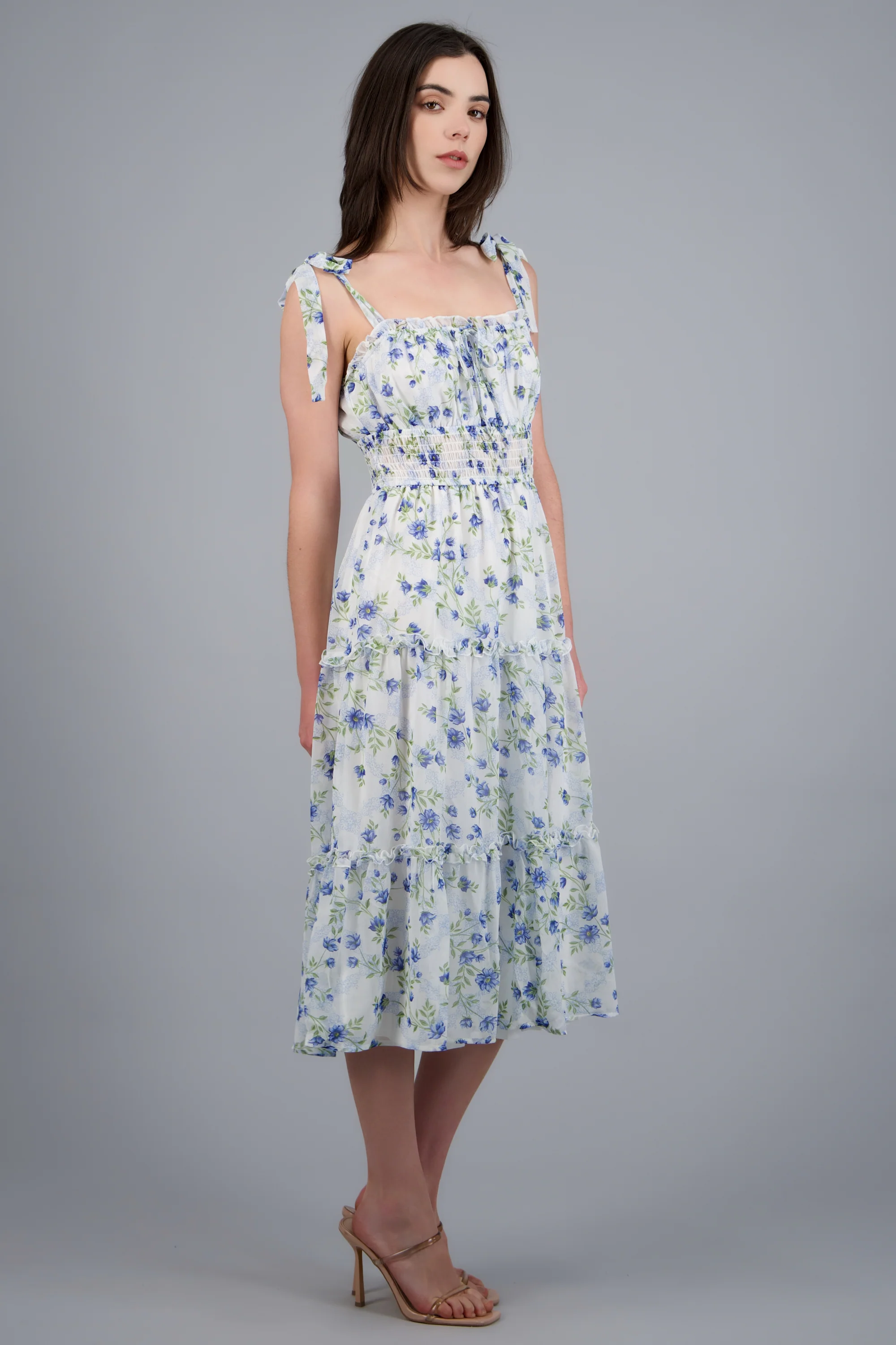 VESTIDO FLORES TIRANTES AMARRE - Image 2
