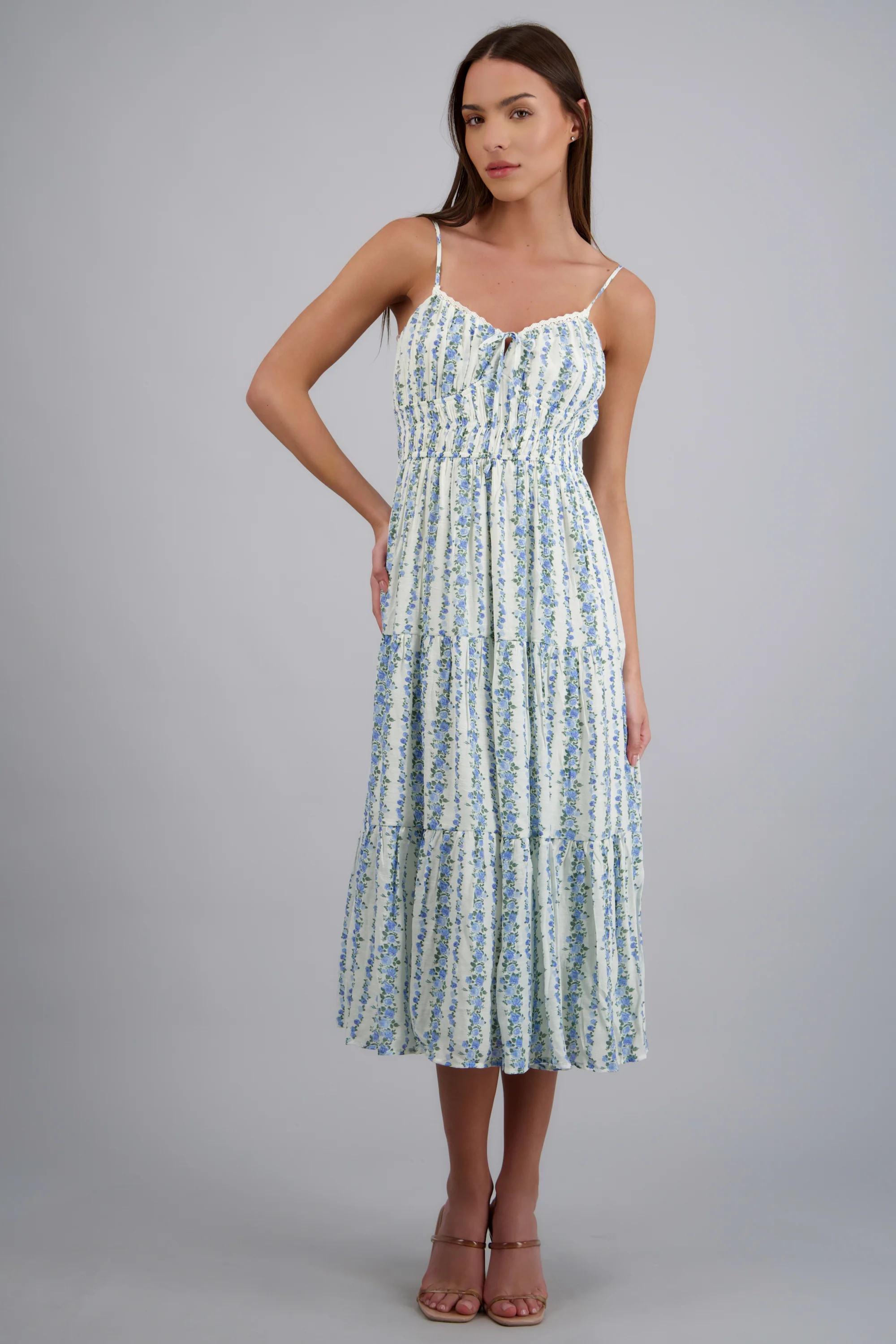 Vestido maxi flores det abertura