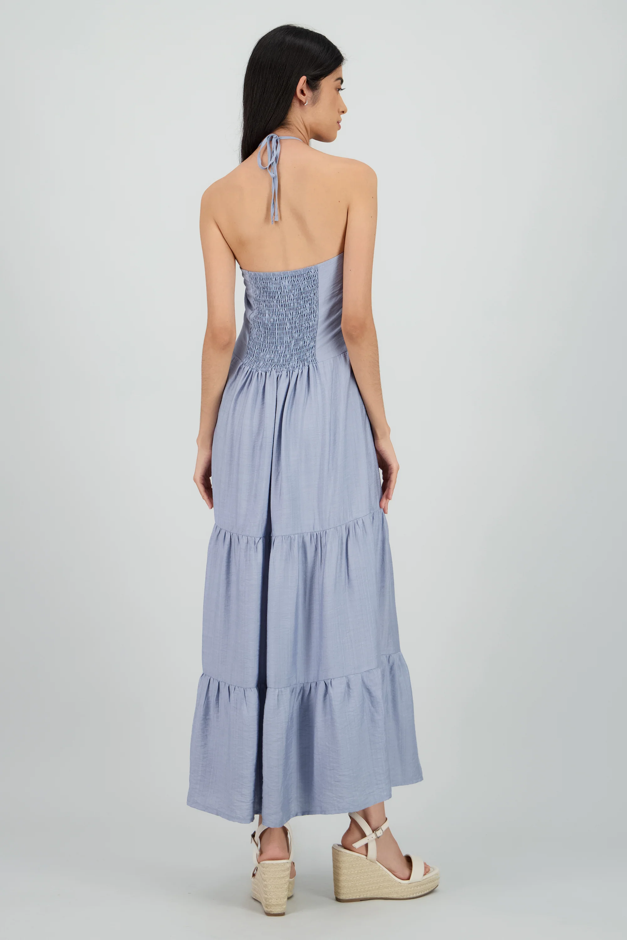 Vestido maxi halter con olanes - Image 4