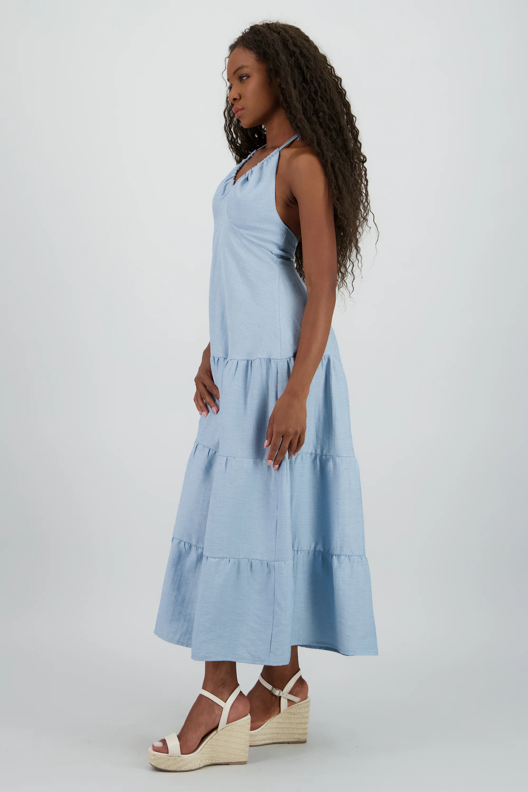 Vestido maxi halter lino - Image 3