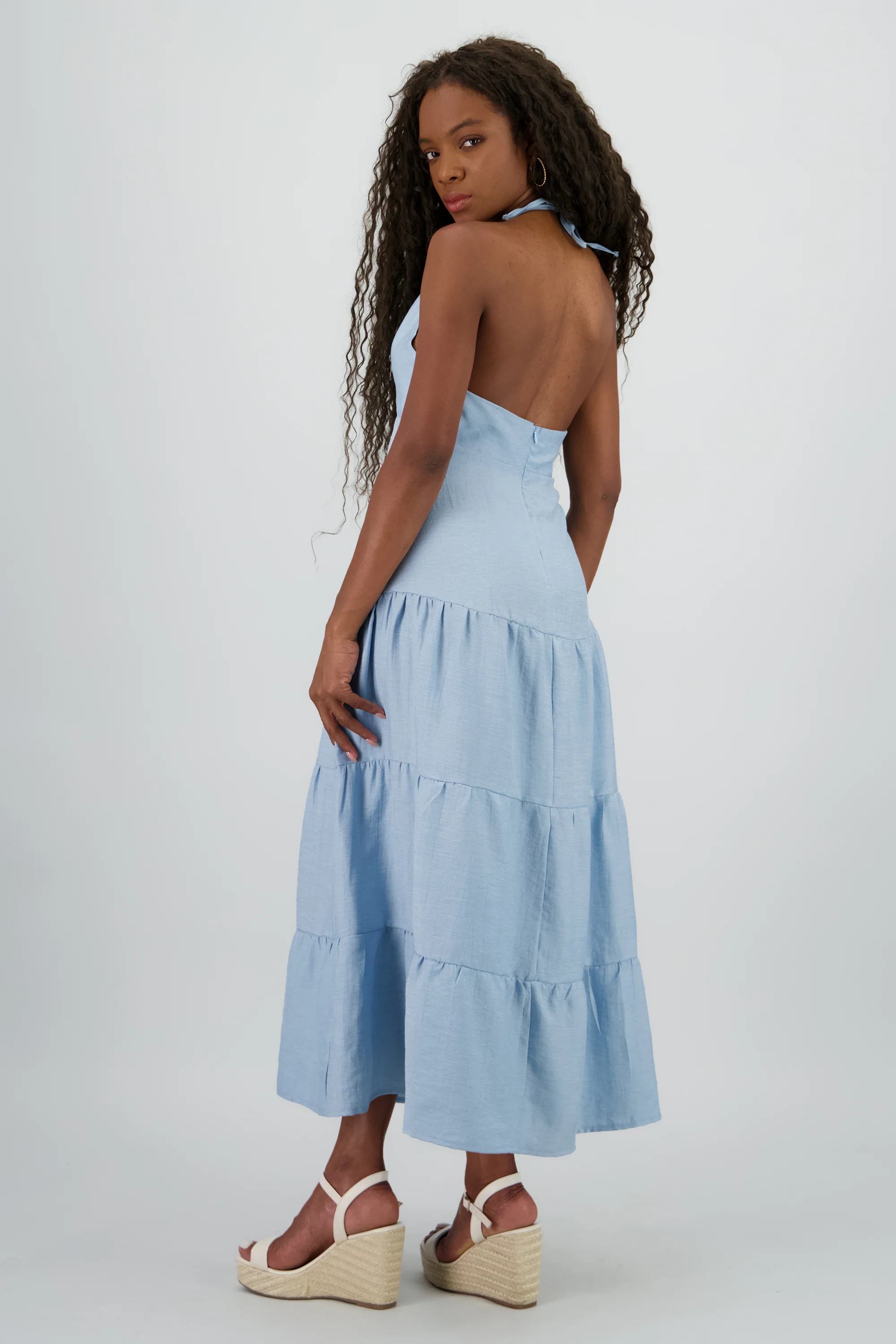 Vestido maxi halter lino - Image 4