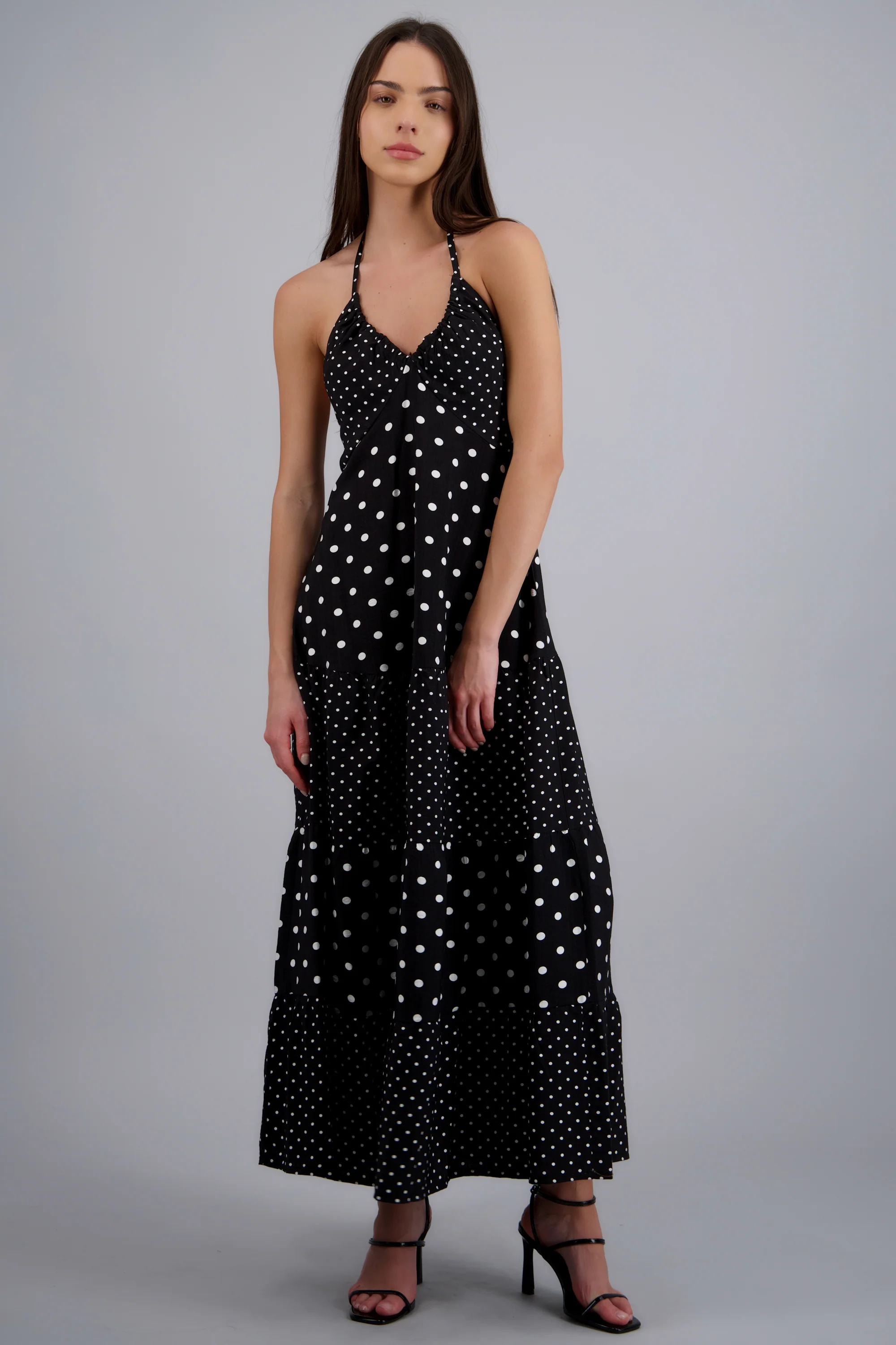 Vestido maxi halter polka dots - Image 3