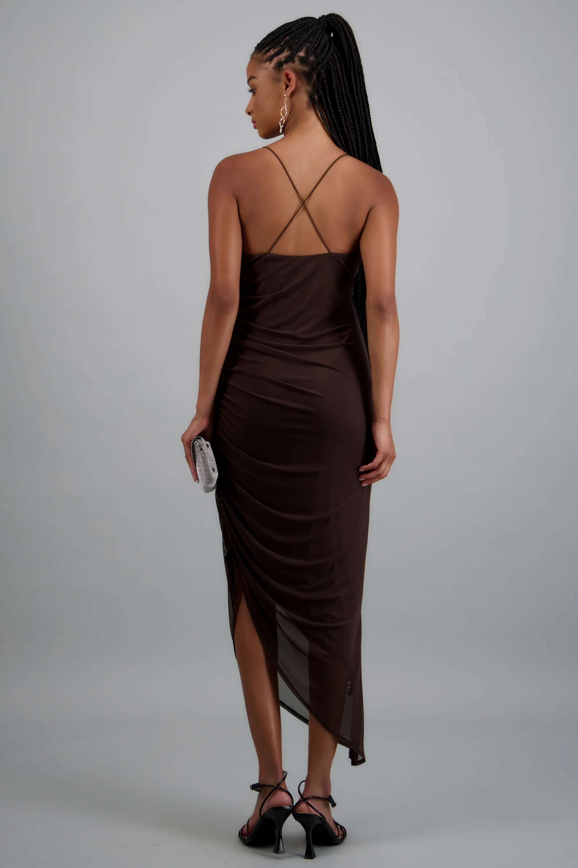 Vestido maxi mesh detalle fruncido - Image 4