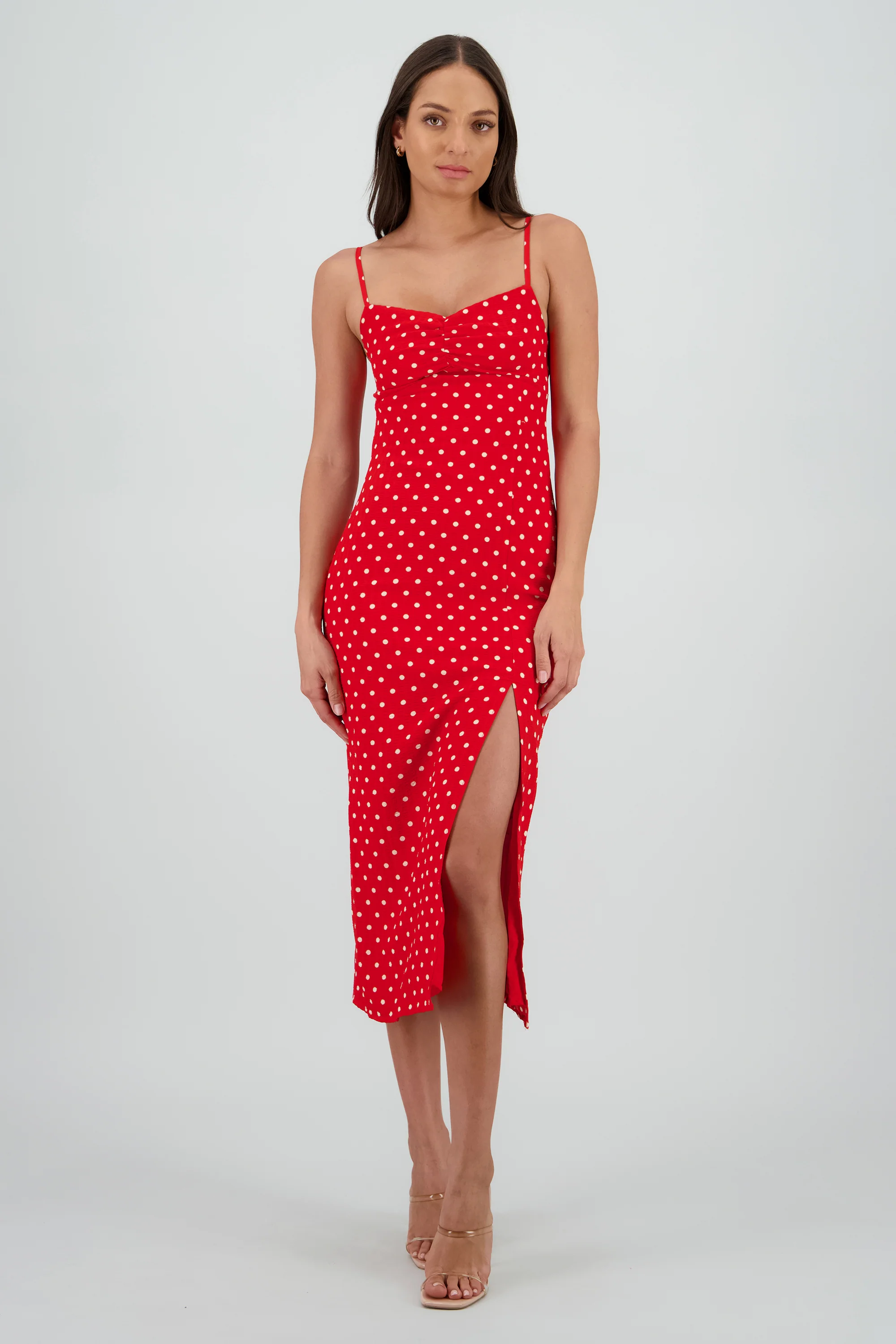 Vestido maxi polka detalle espalda