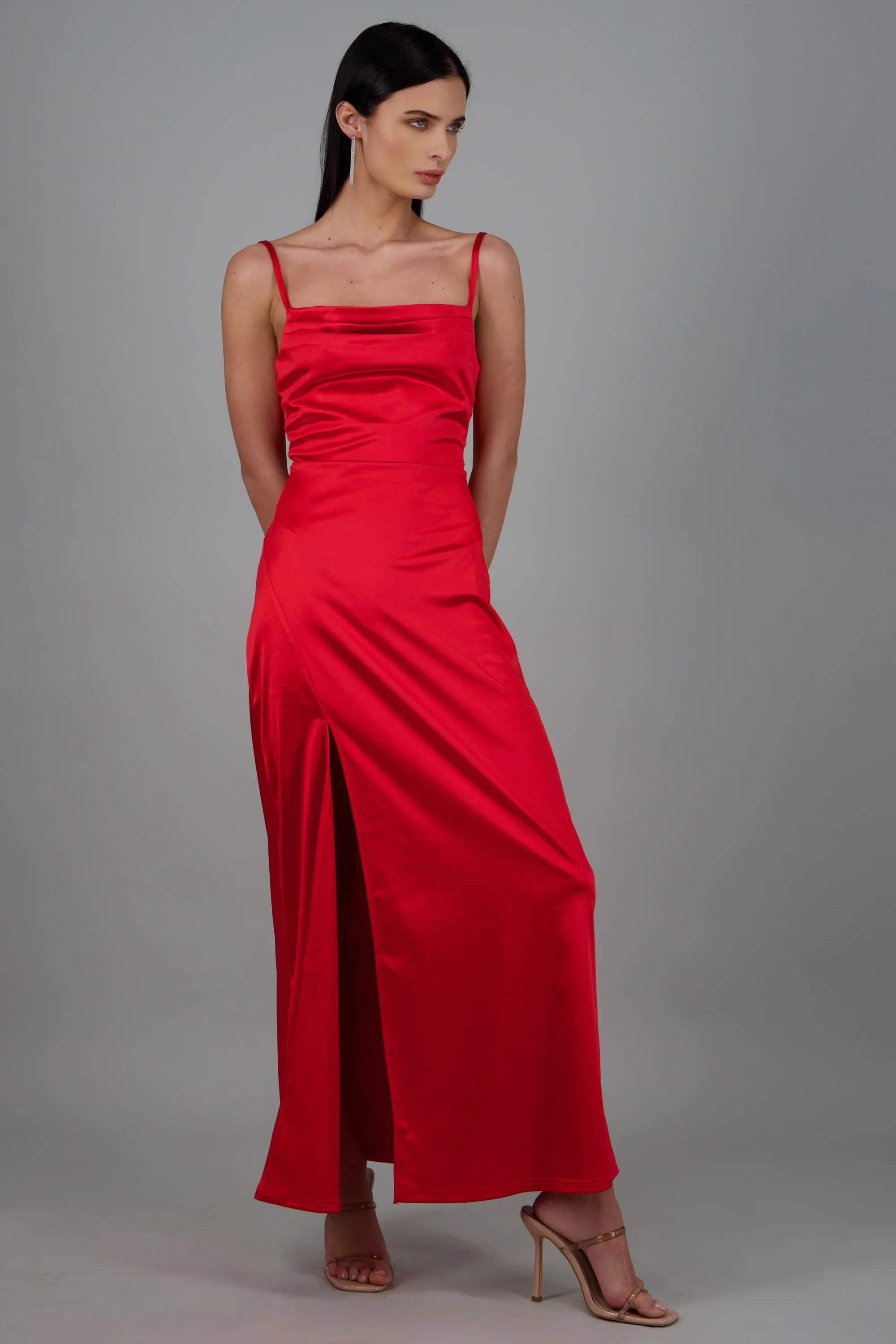 Vestido maxi satin espalda abierta - Image 3