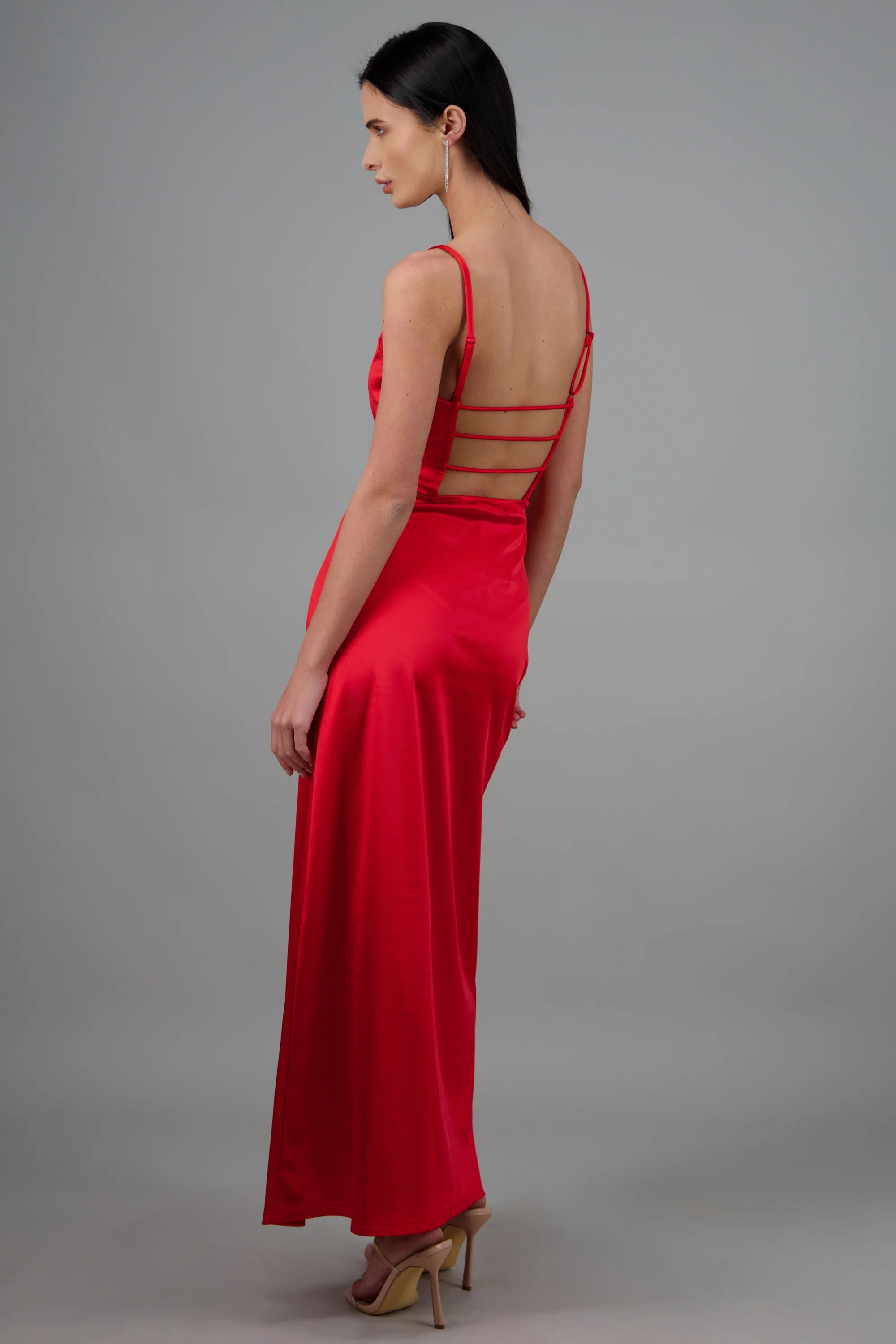 Vestido maxi satin espalda abierta - Image 4