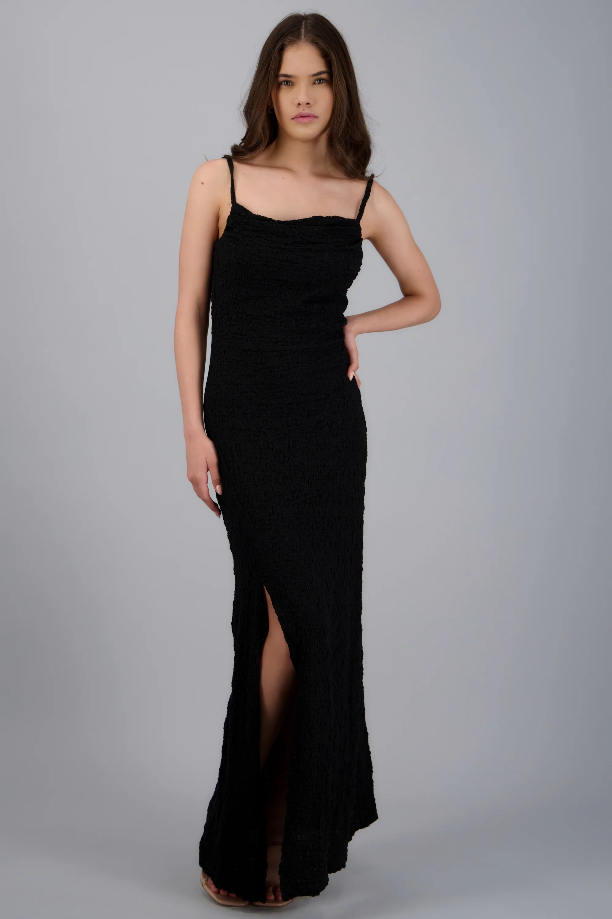Vestido maxi textura detalle espalda - Image 3