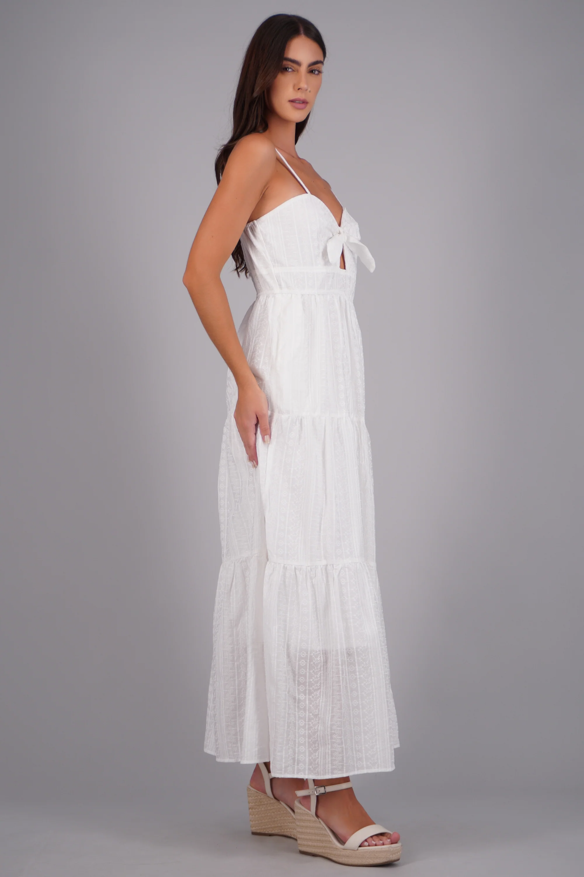 Vestido maxi textura detalle nudo - Image 3