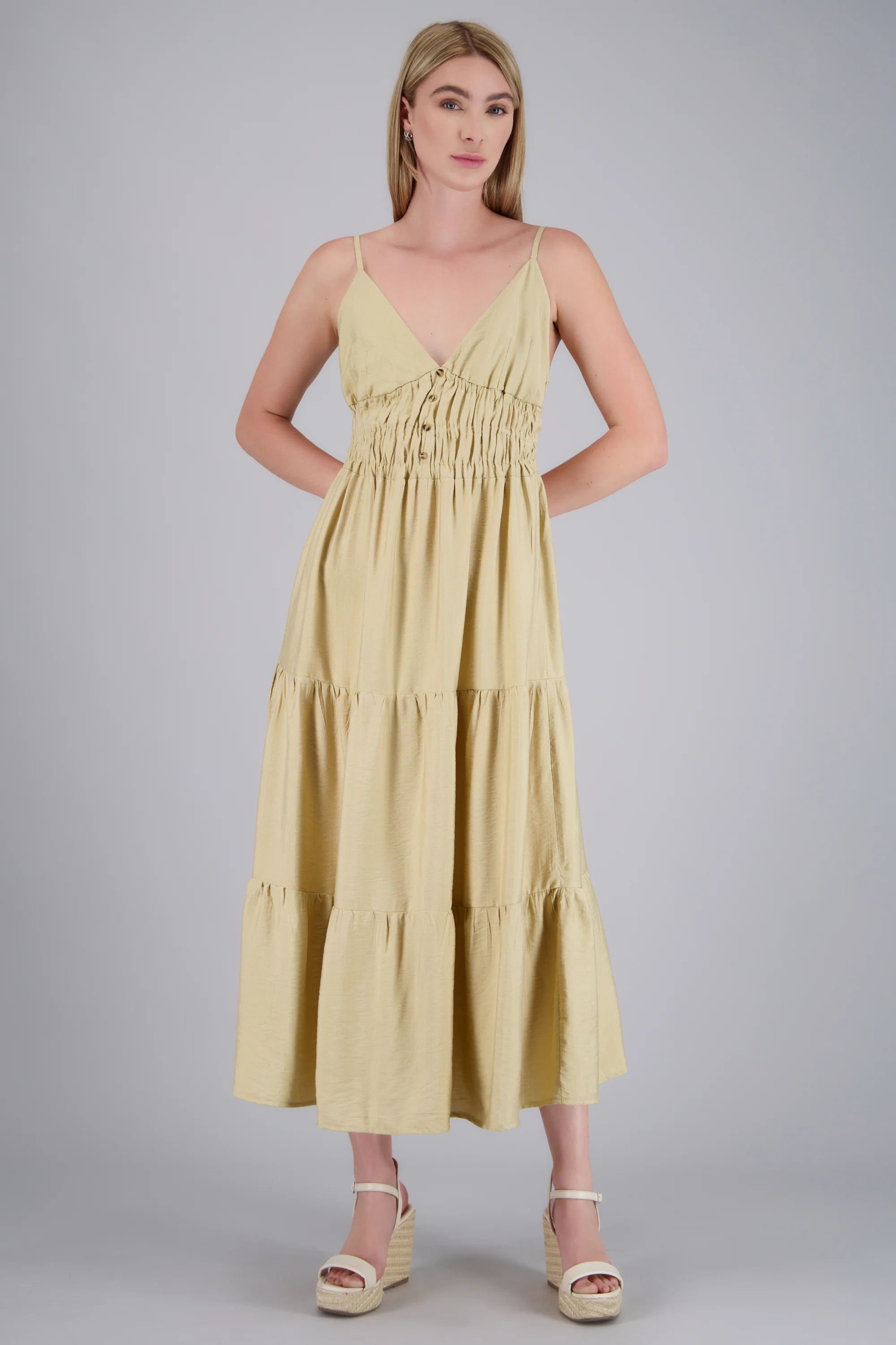 Vestido maxi tirantes detalle botones - Image 3
