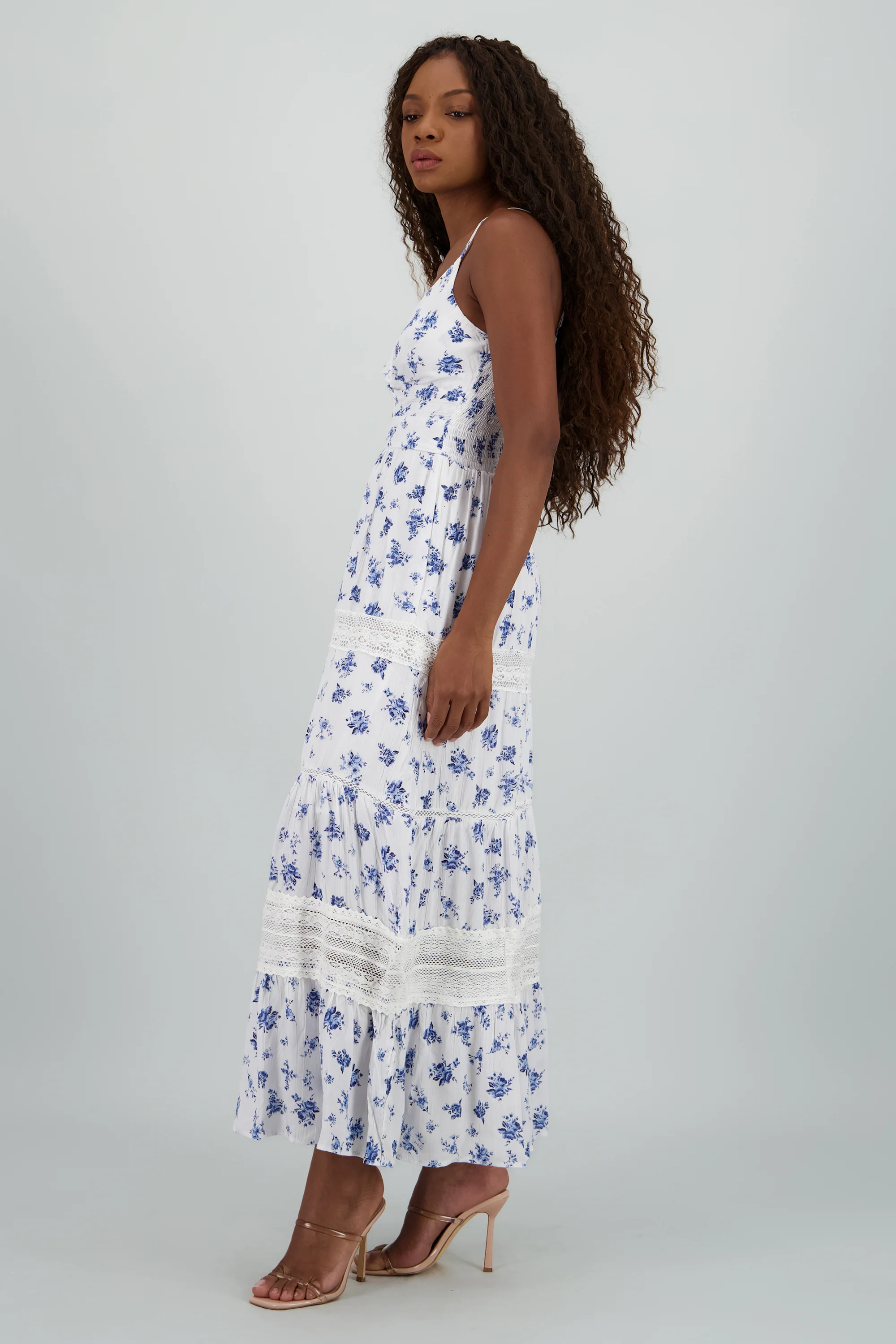 Vestido maxi tirantes estampado flores - Image 3