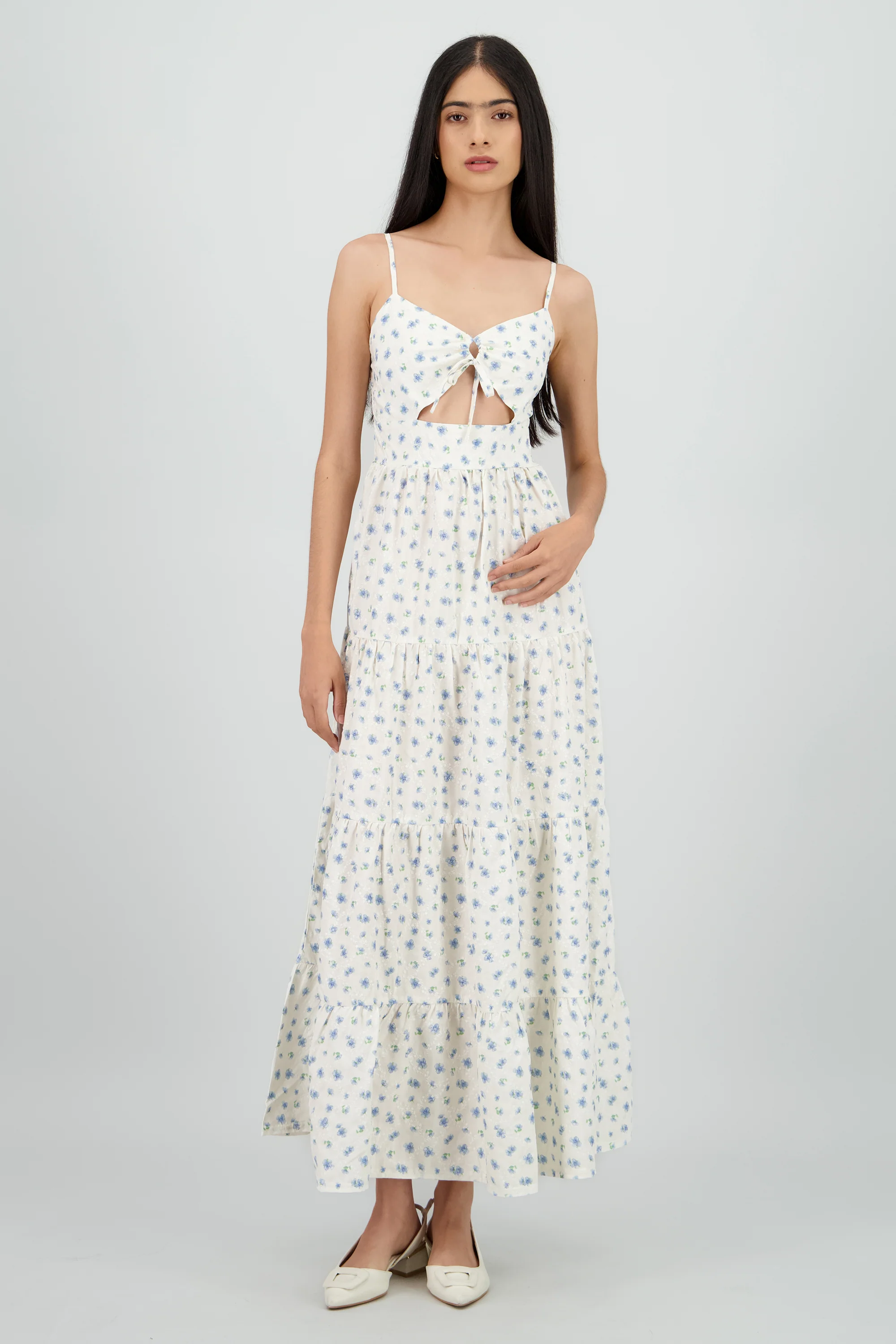 Vestido maxi tirantes flores