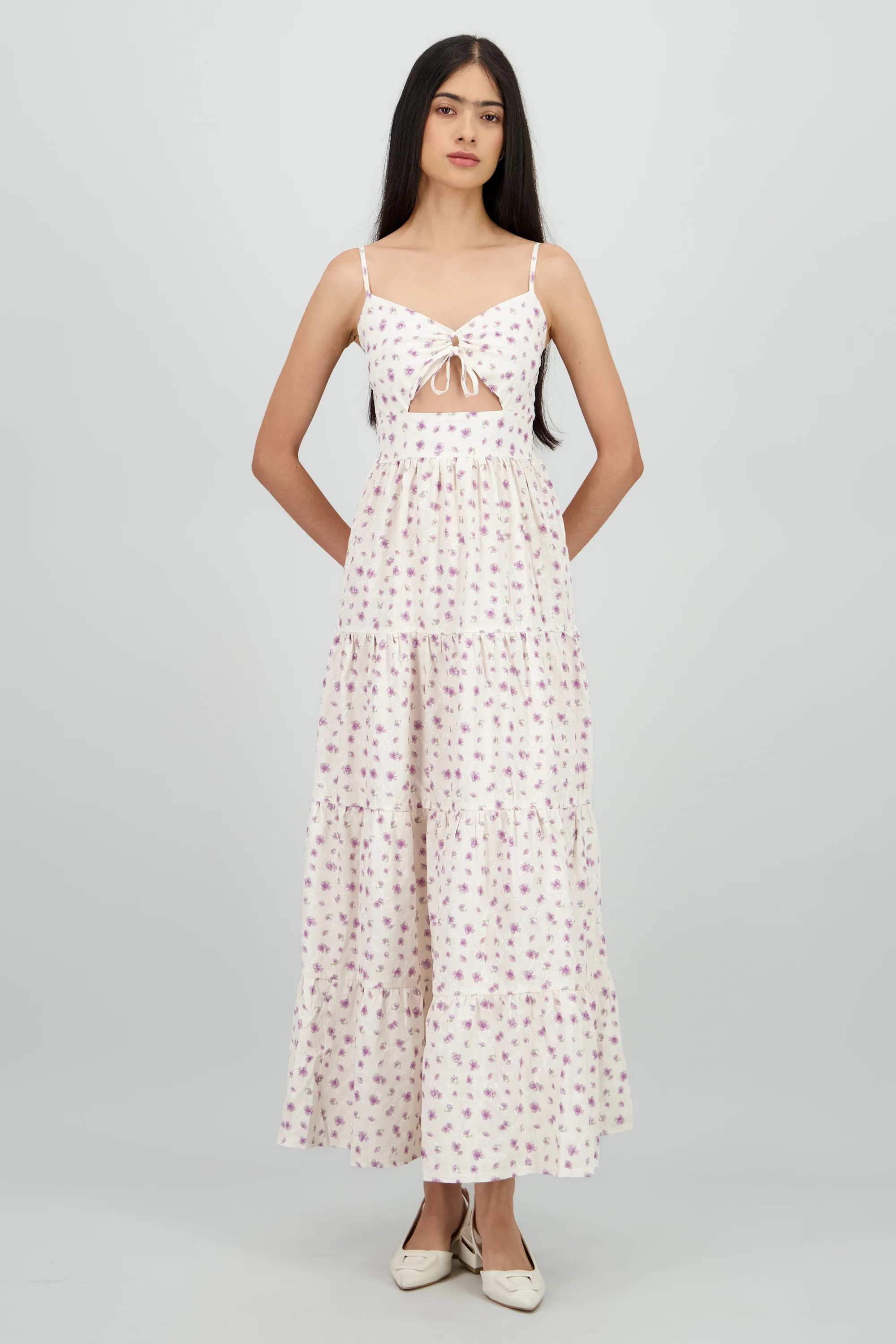 Vestido maxi tirantes flores