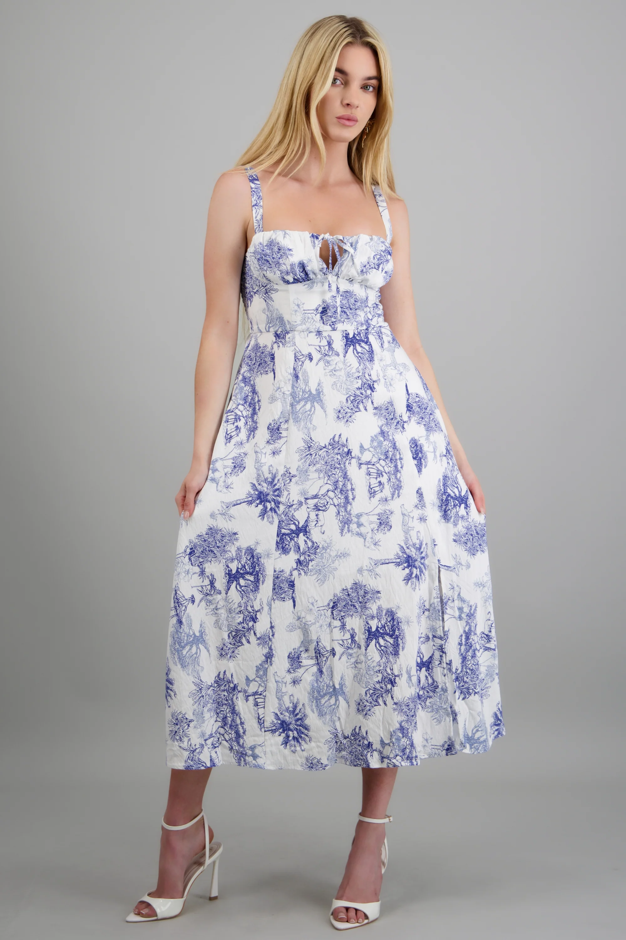 Vestido maxi tirantes flores