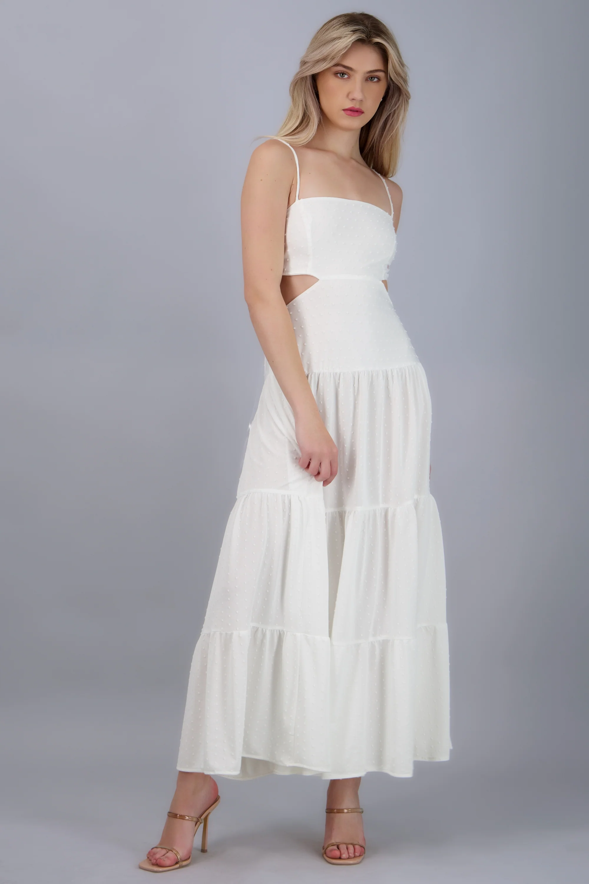Vestido maxi tirantes olanes