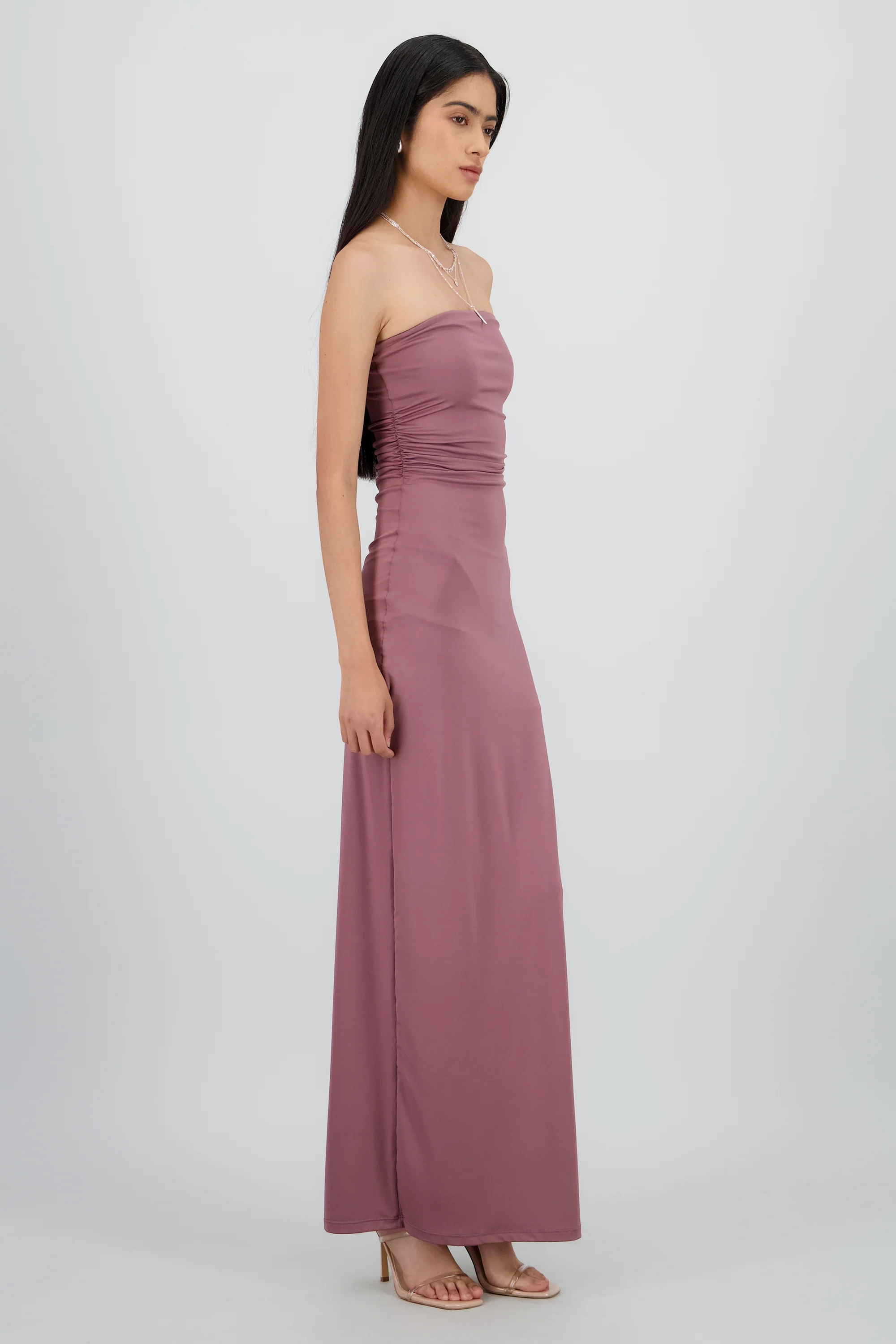 Vestido maxi tubo fruncido - Image 3