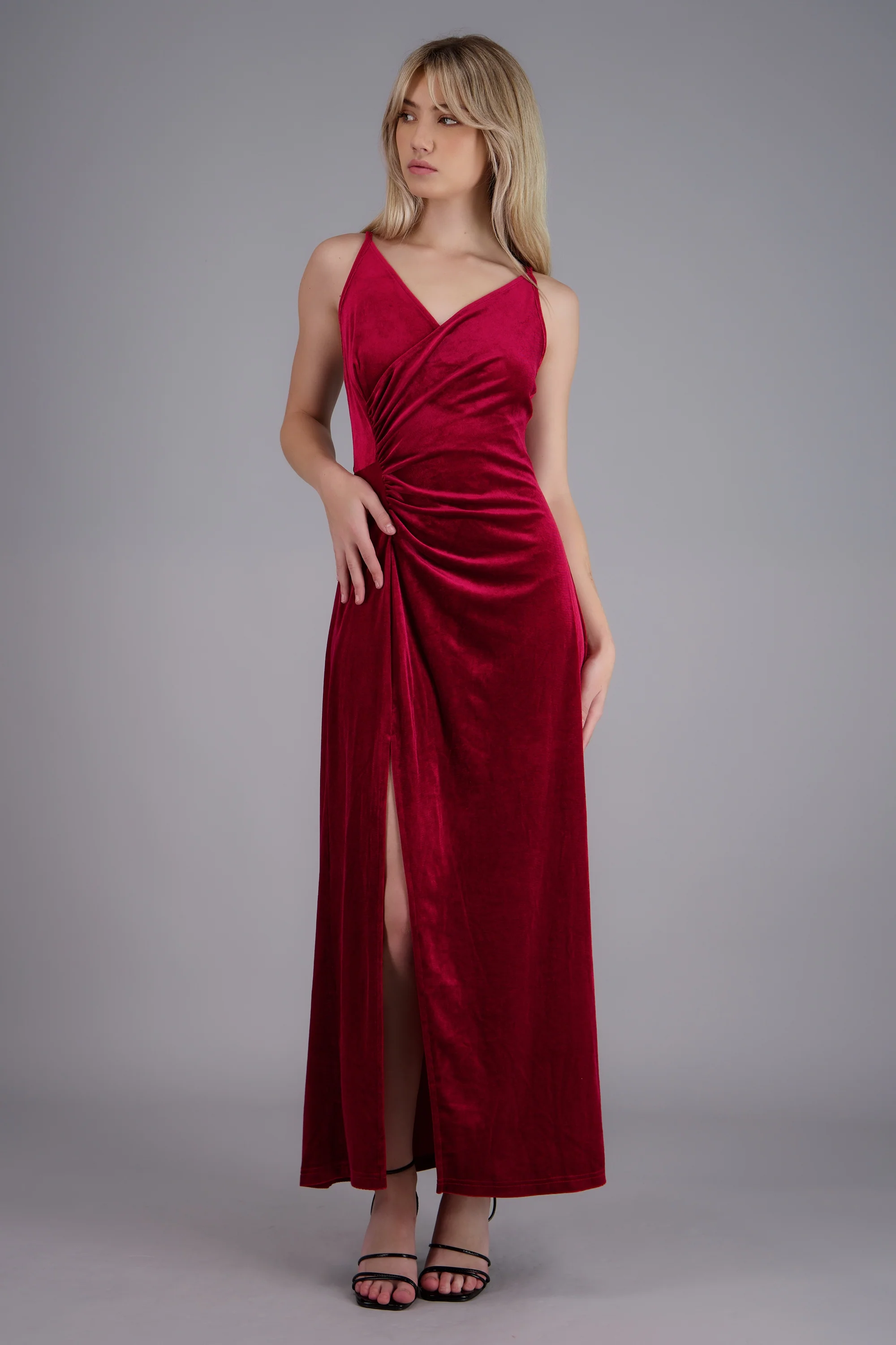 Vestido maxi velvet escote en v - Image 2