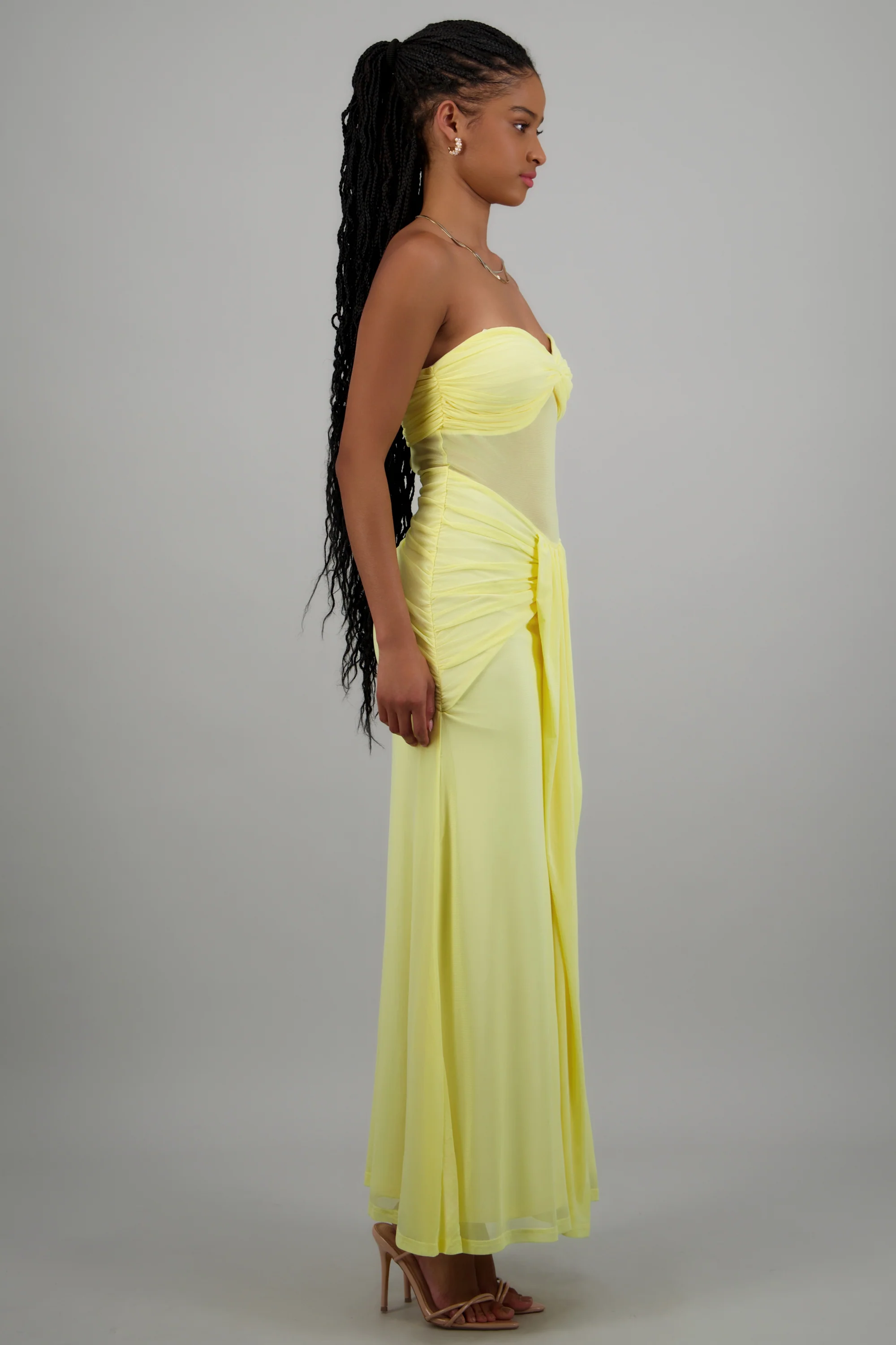 Vestido mesh liso nudo - Image 2