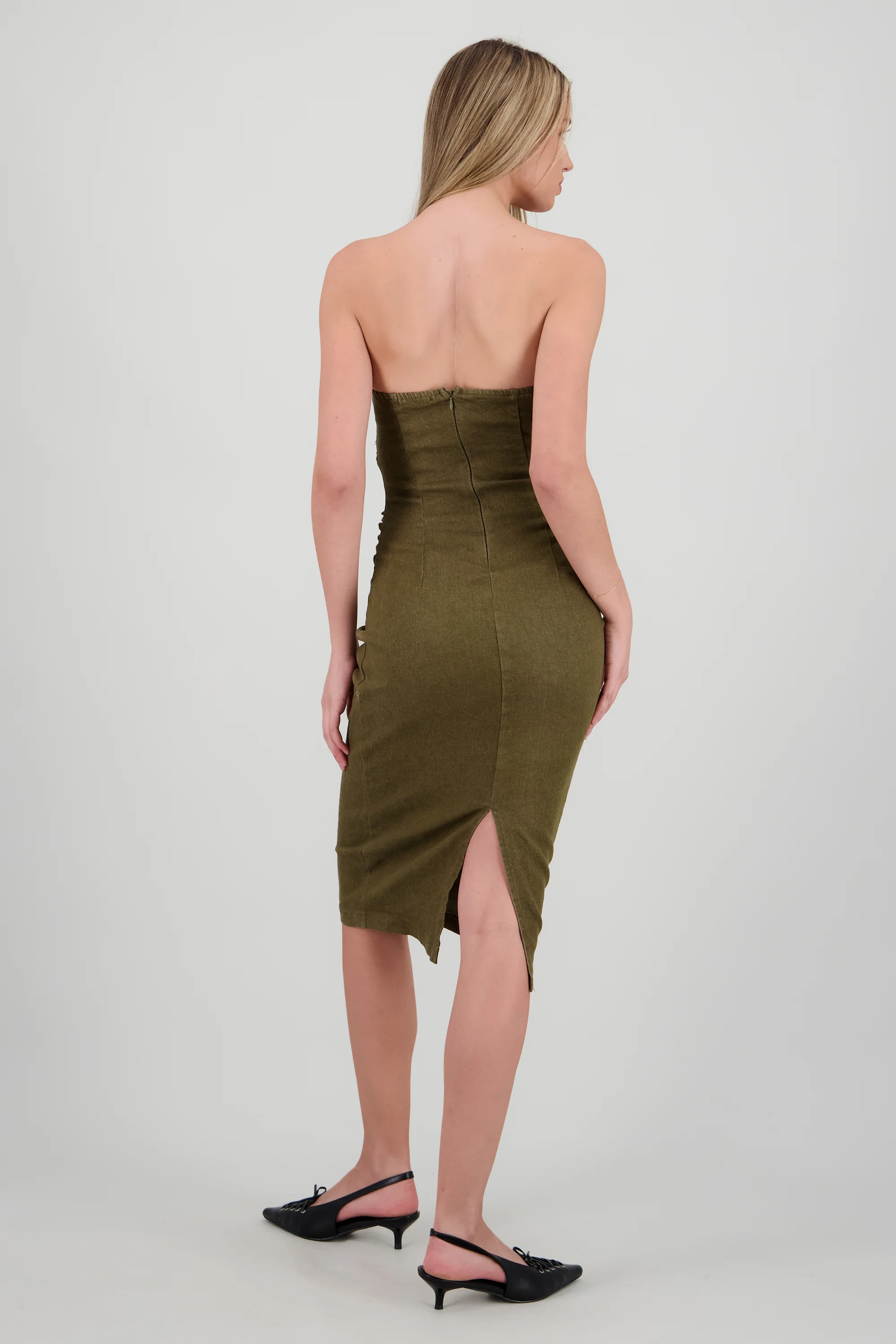 Vestido midi bandeau denim - Image 4