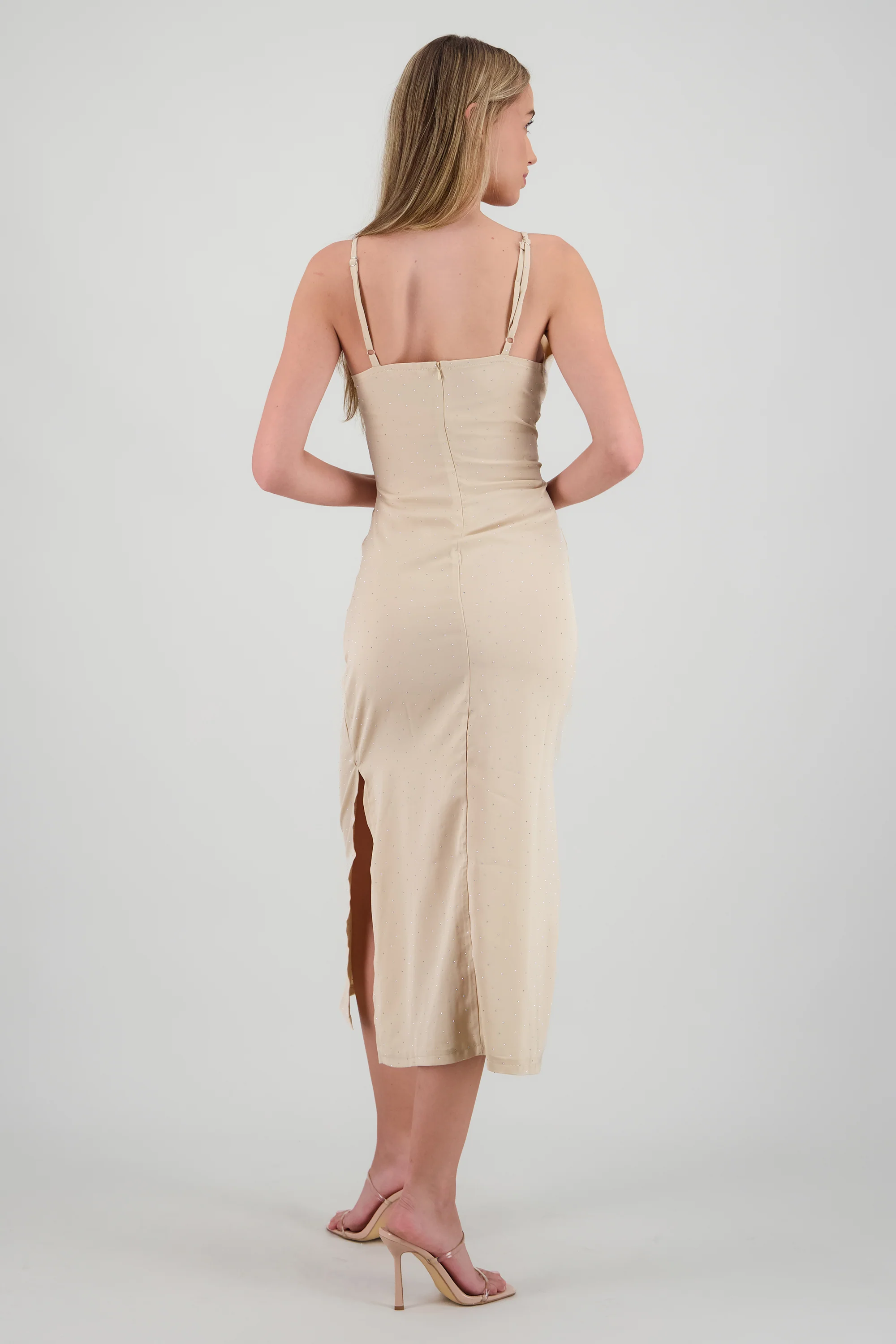 Vestido midi brillos escote cruzado - Image 4
