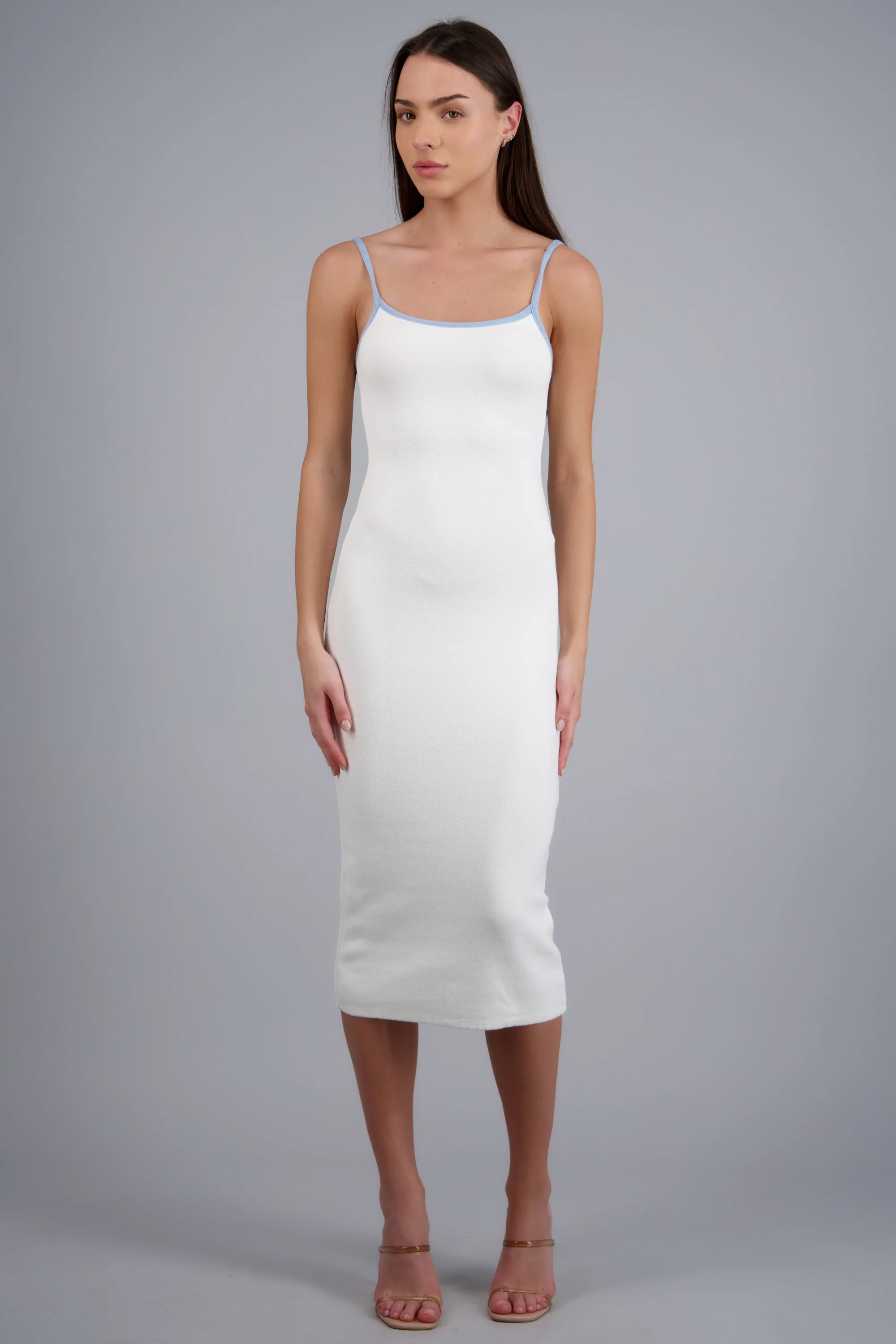 Vestido midi contraste tirantes - Image 3