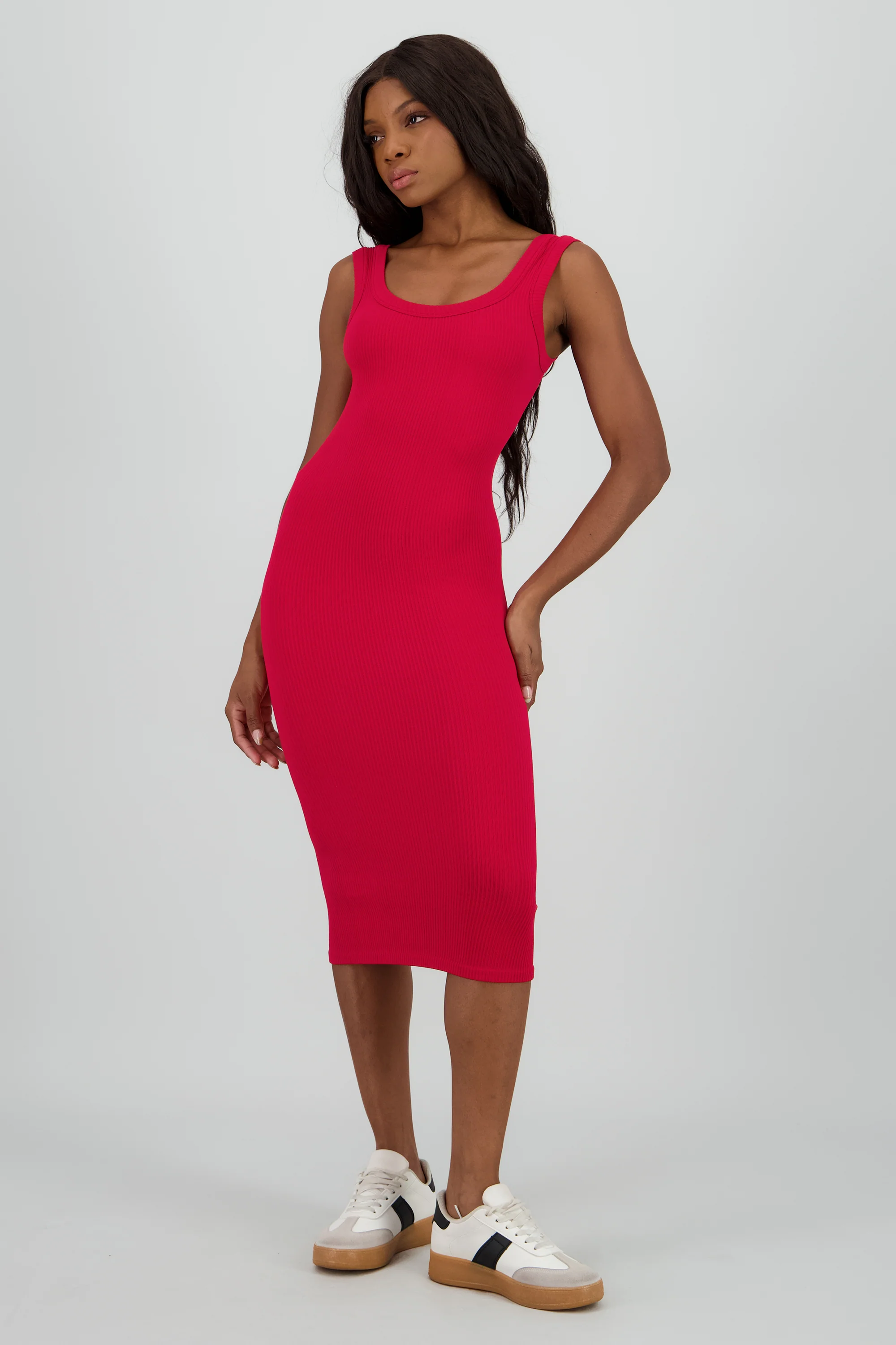 Vestido midi detalle seamless liso - Image 2
