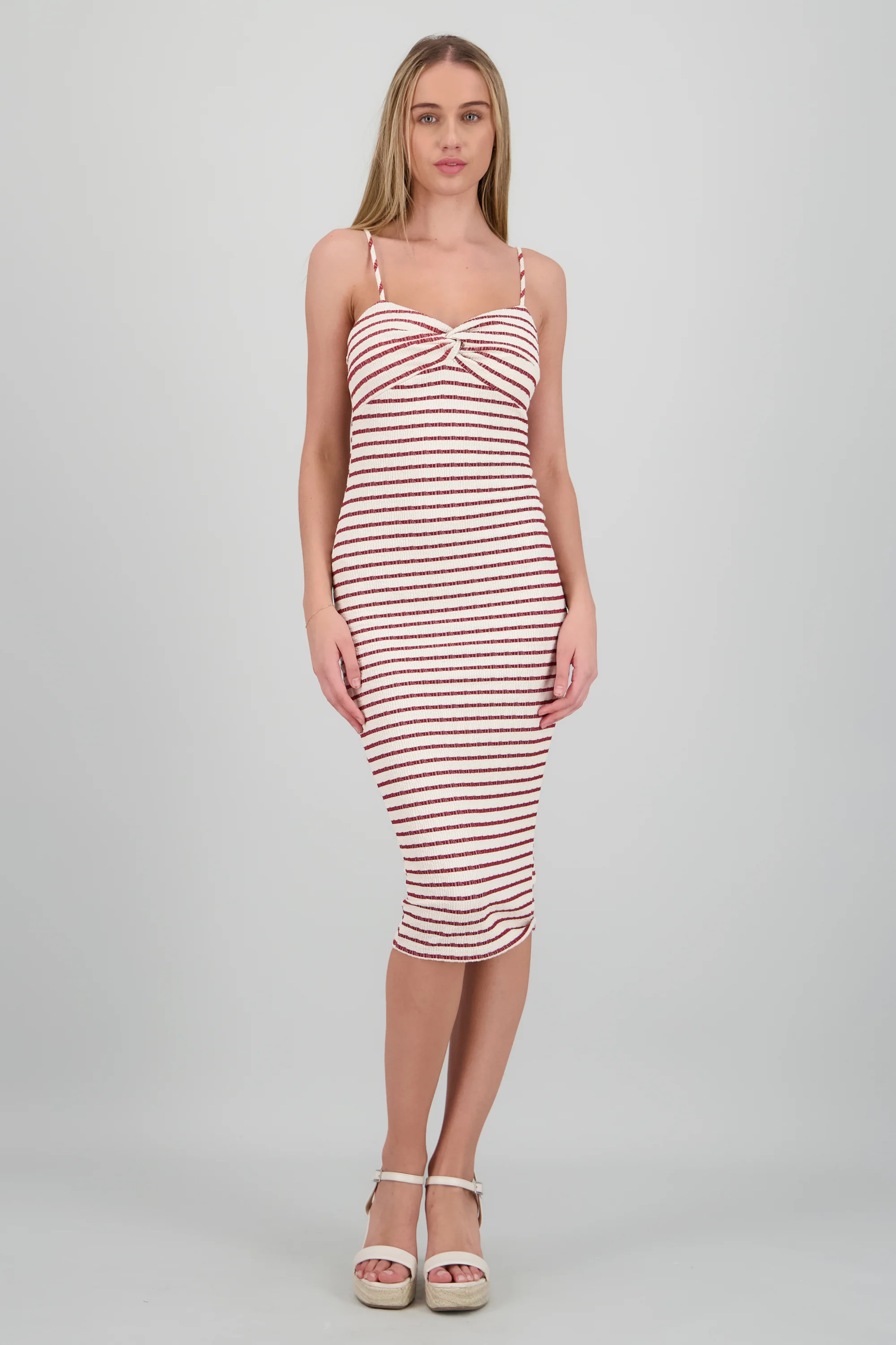 Vestido midi estampado rayas textura - Image 2