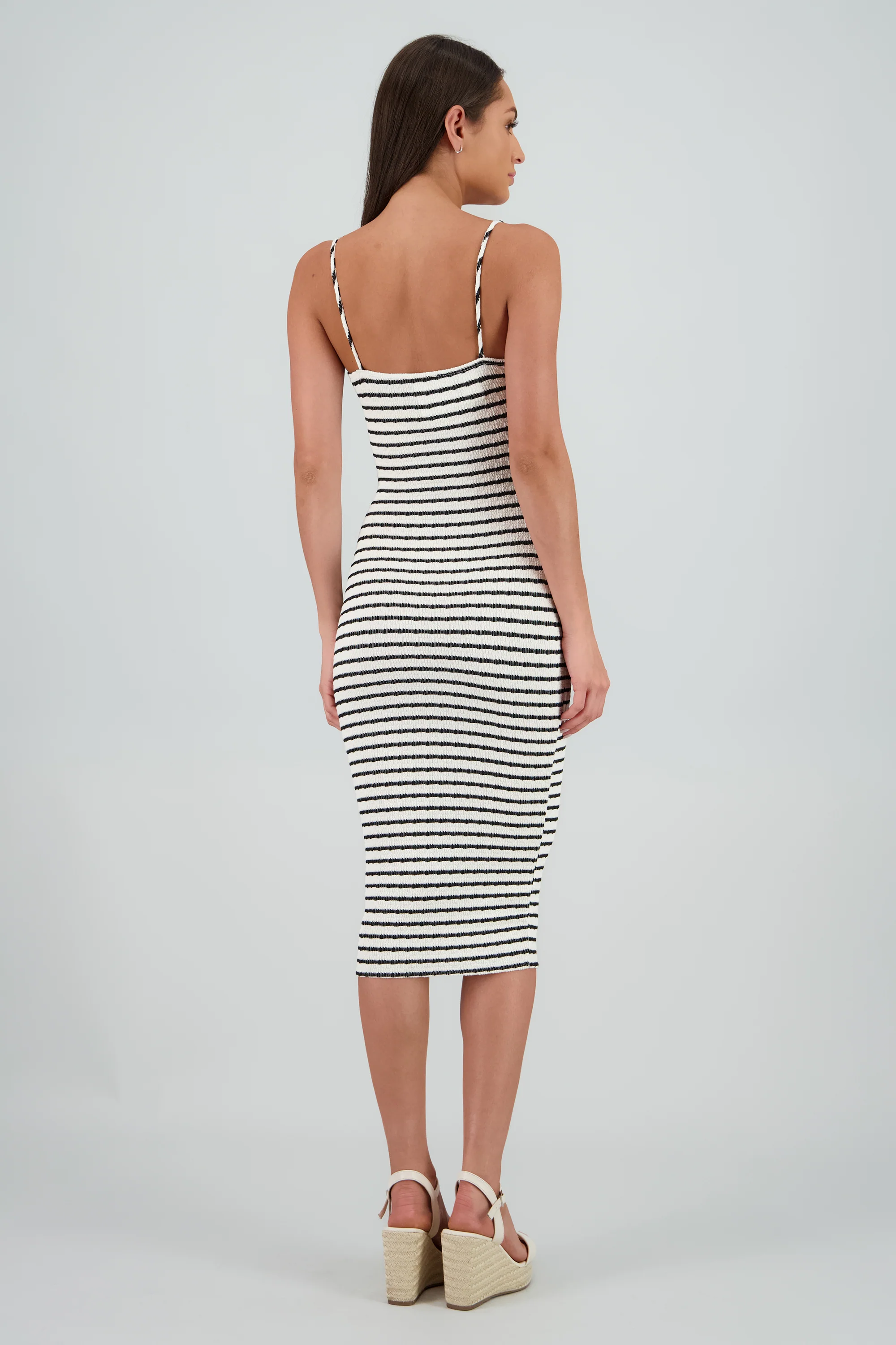 Vestido midi estampado rayas textura - Image 4