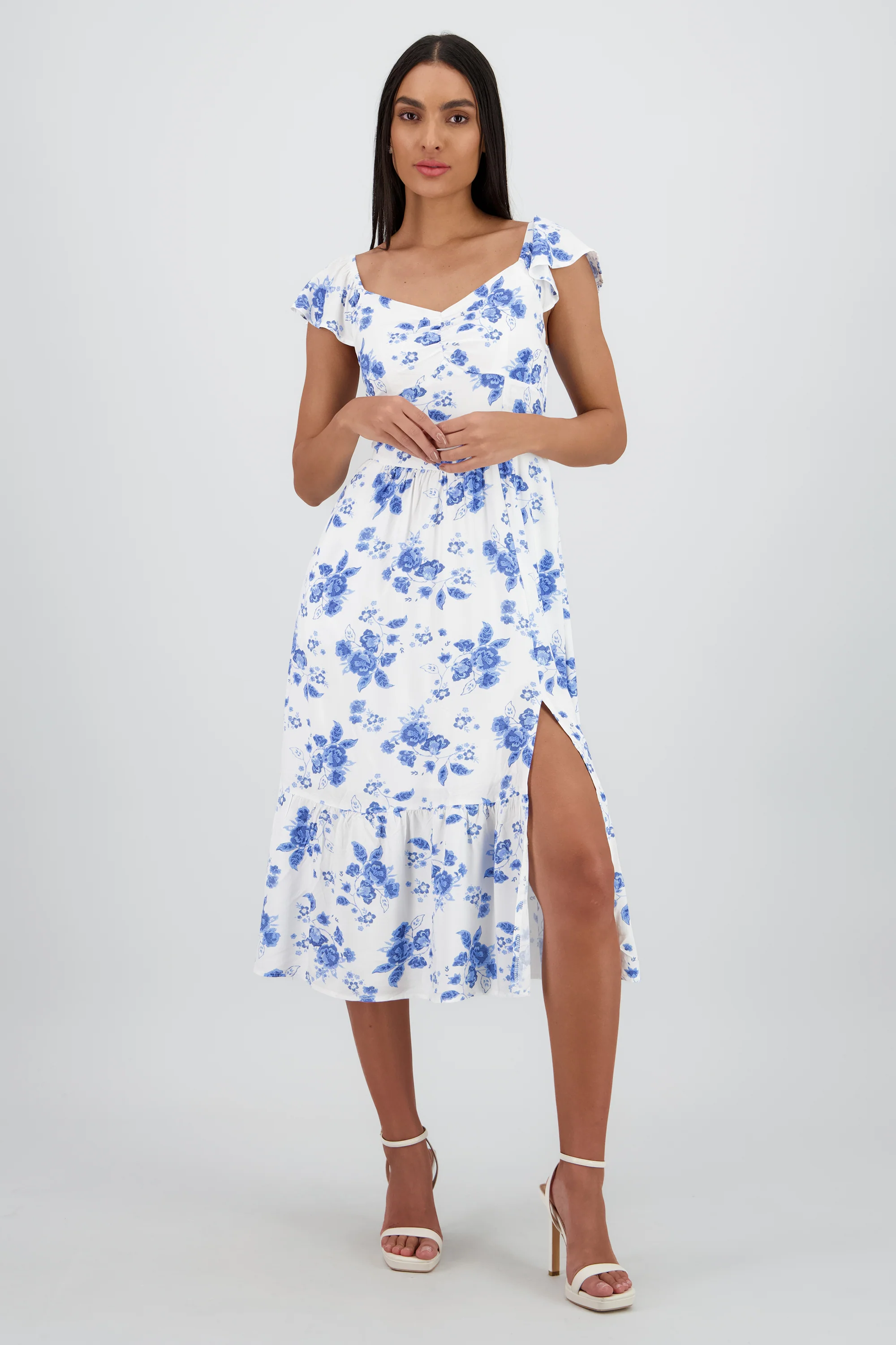 Vestido midi flores