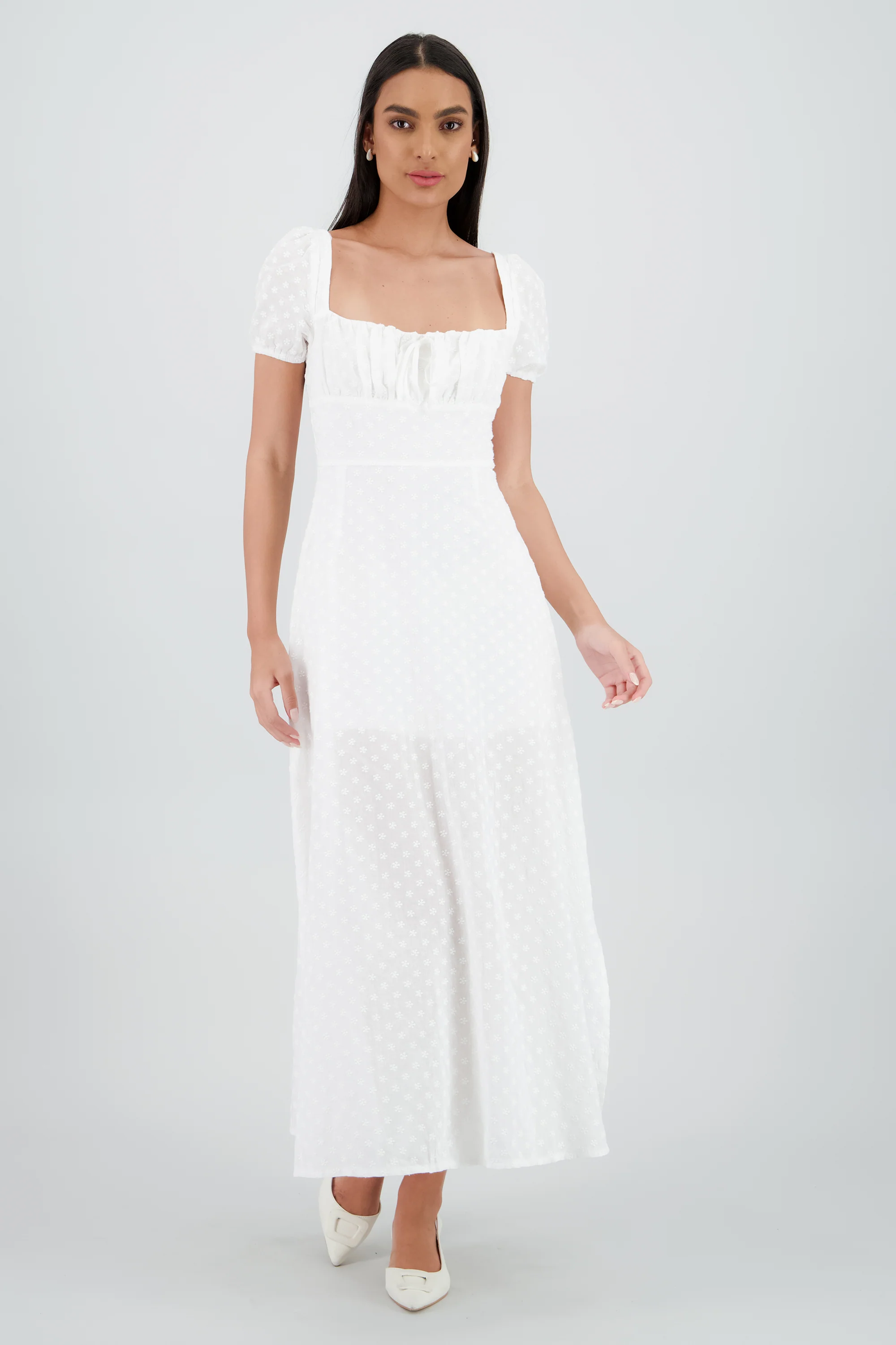 Vestido midi flores bordad - Image 2
