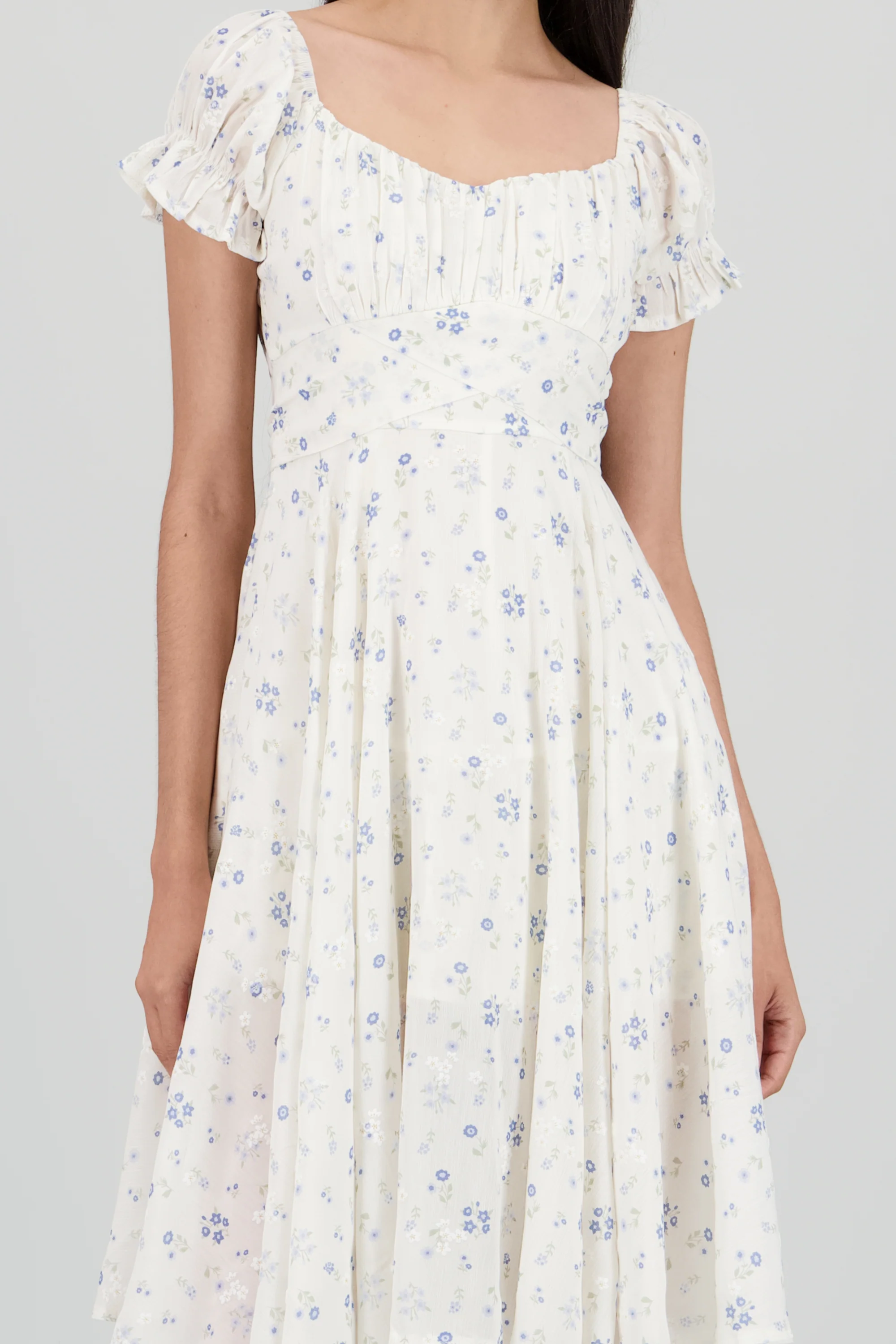 Vestido midi manga corta con amarre - Image 5