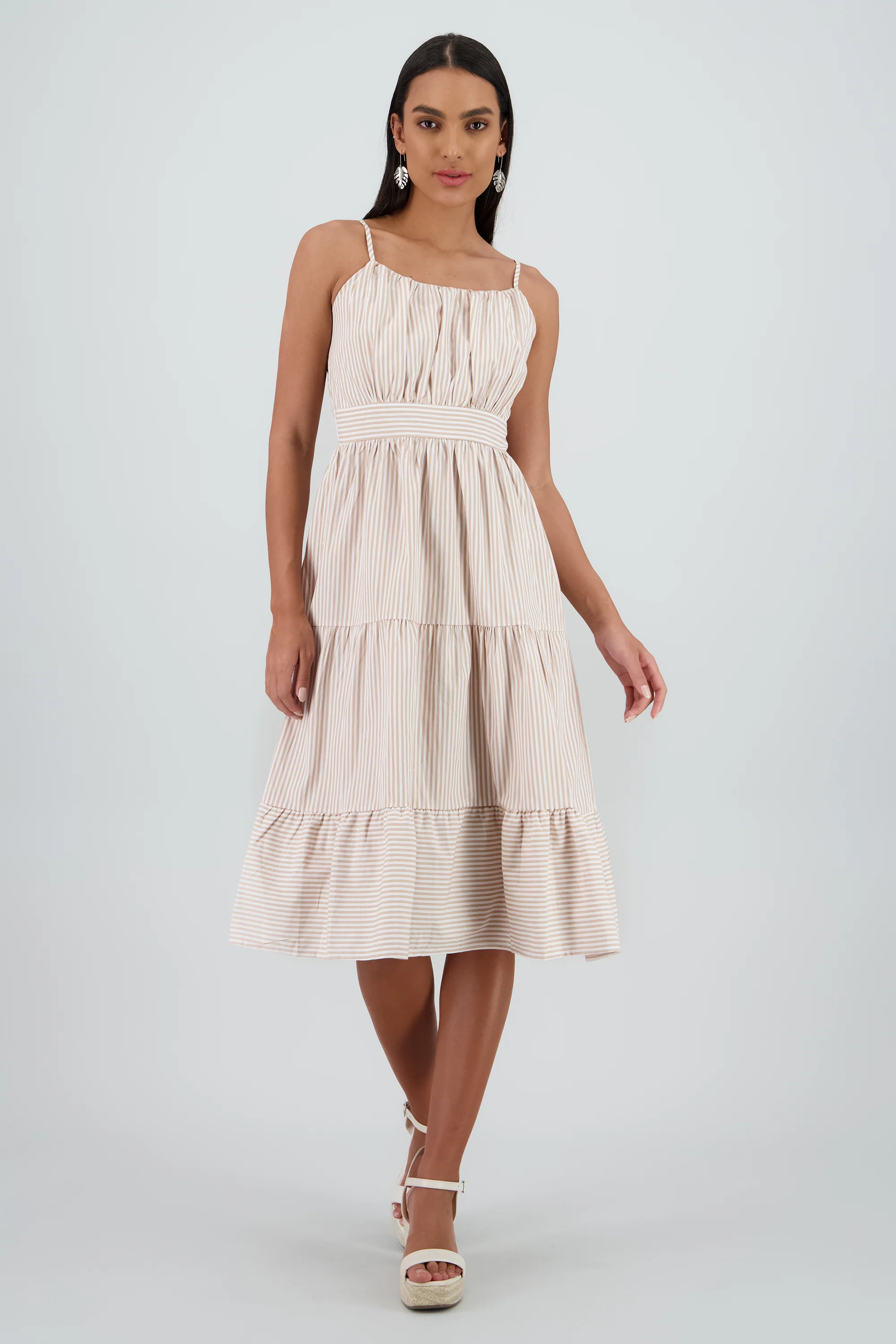 Vestido midi rayas