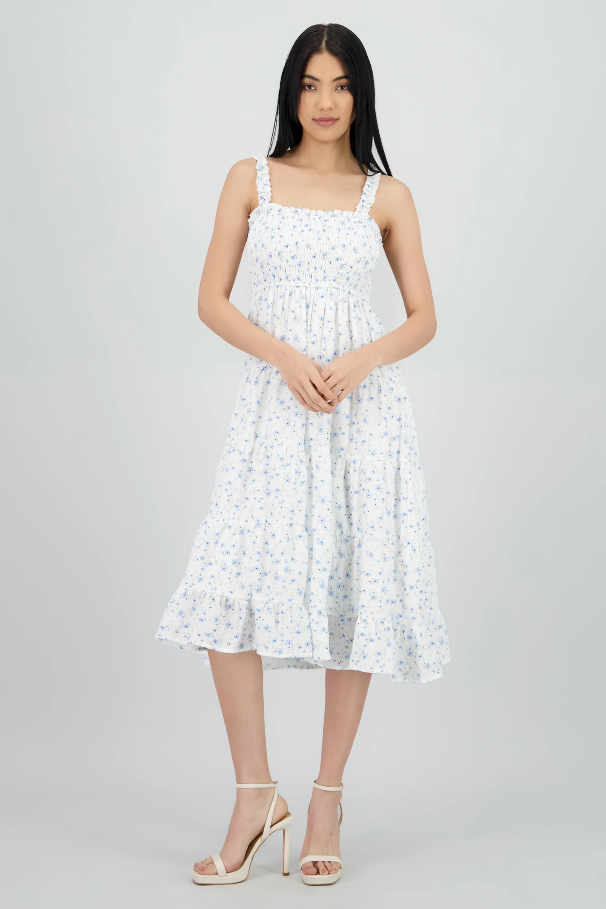 Vestido midi smocked flores - Image 2