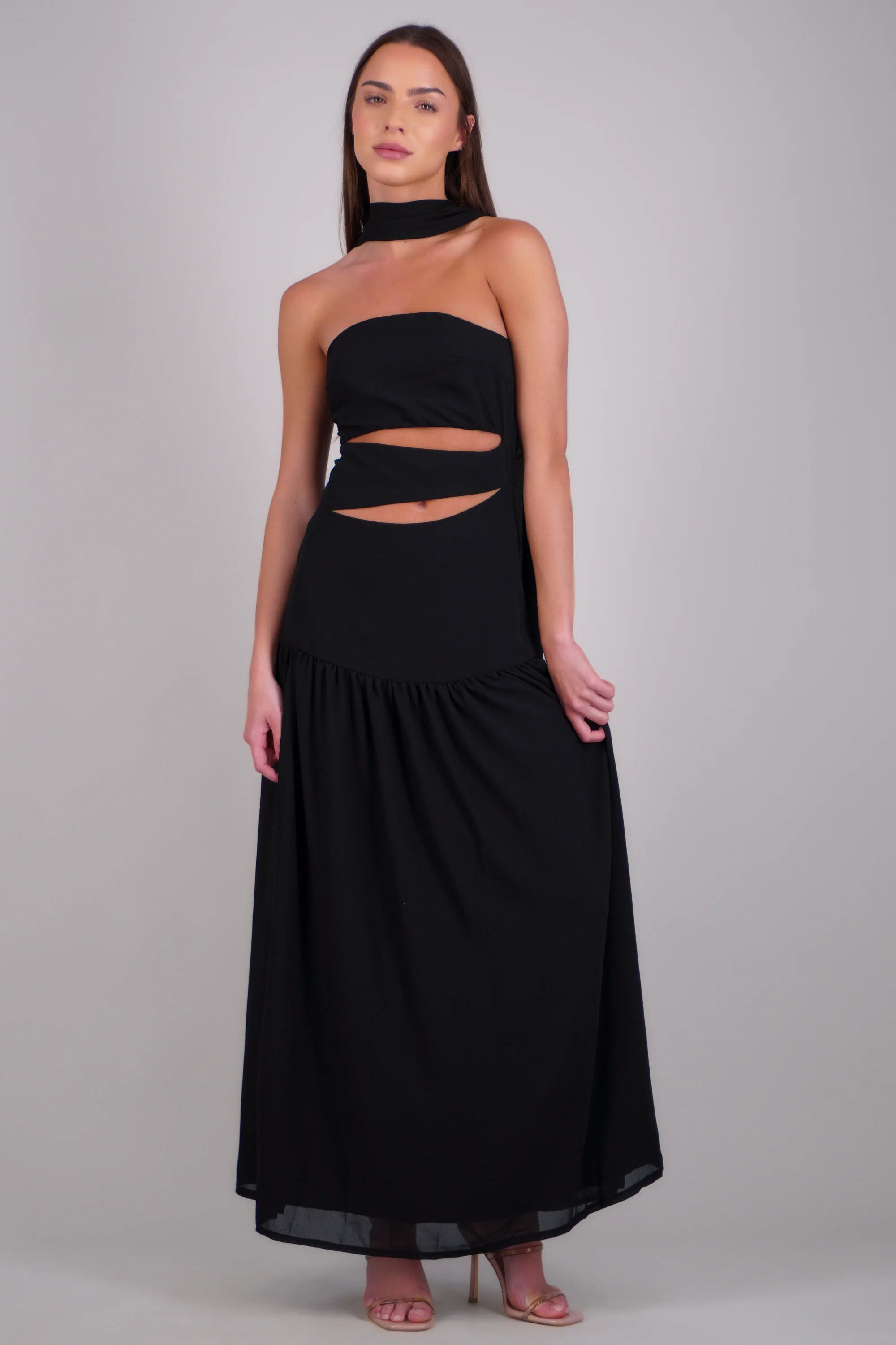 Vestido midi strapples detalle cut out - Image 3