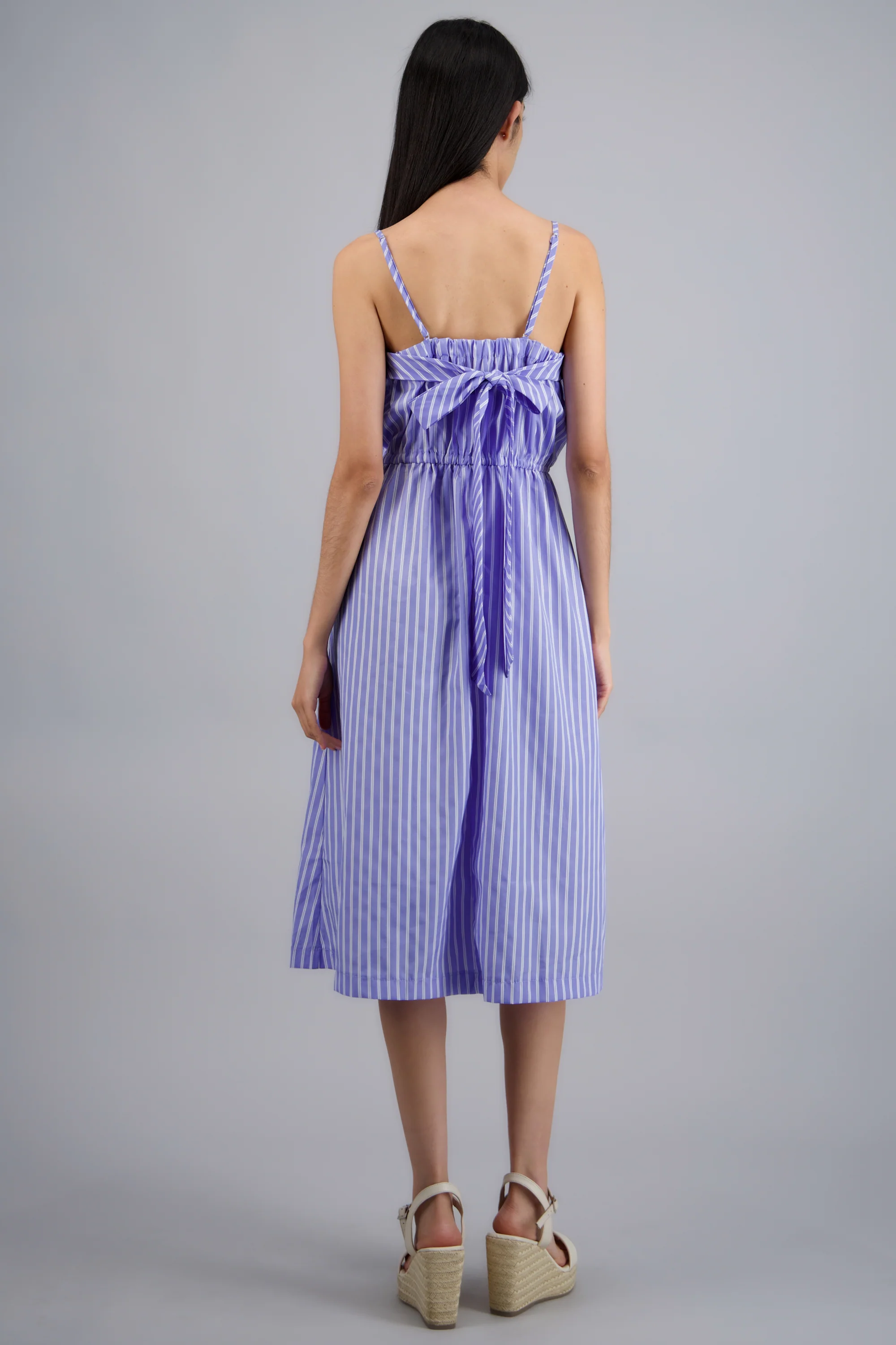 VESTIDO MIDI TIRANTES DET MOÑO RAYAS - Image 9