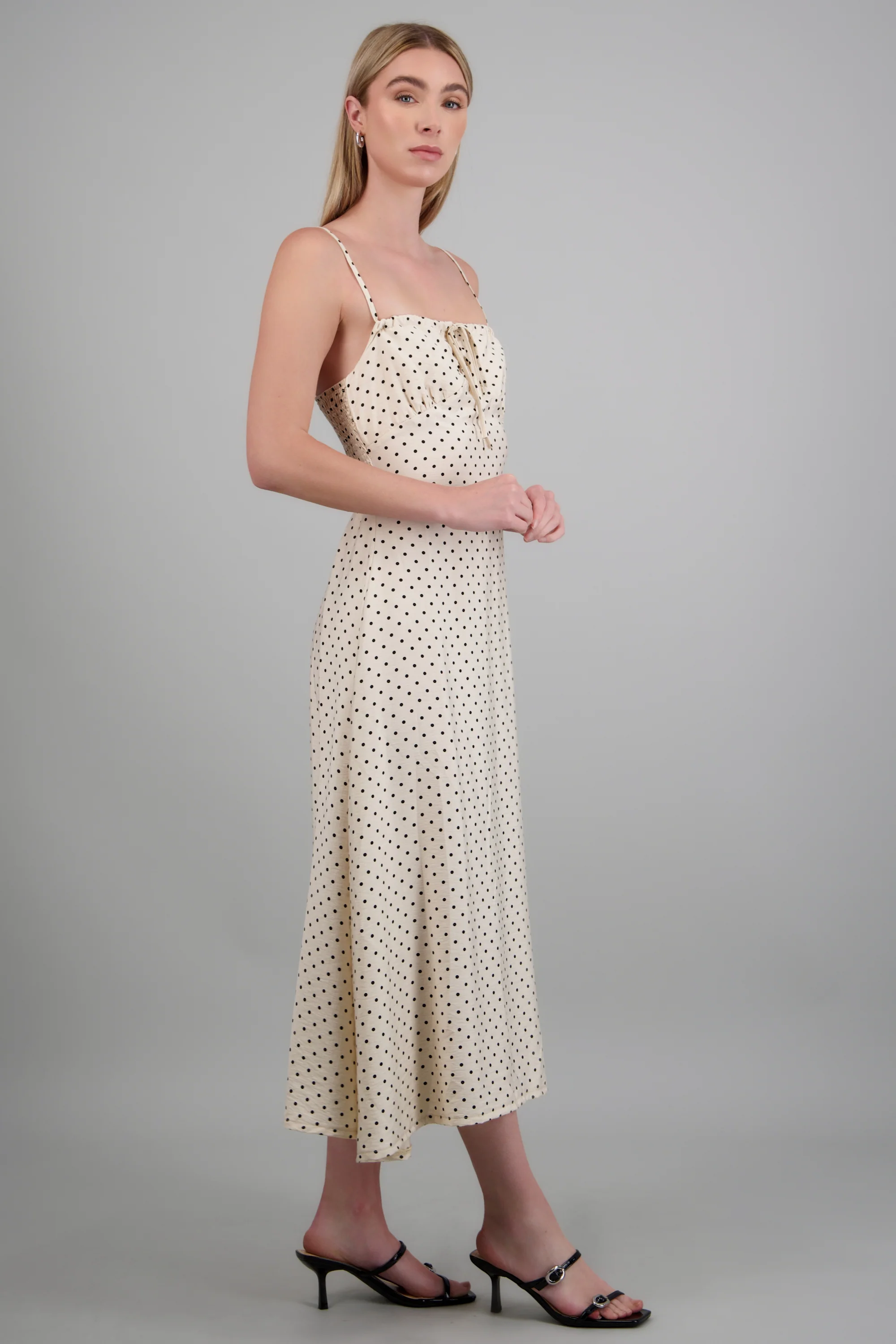 Vestido midi tirantes polka dots - Image 2