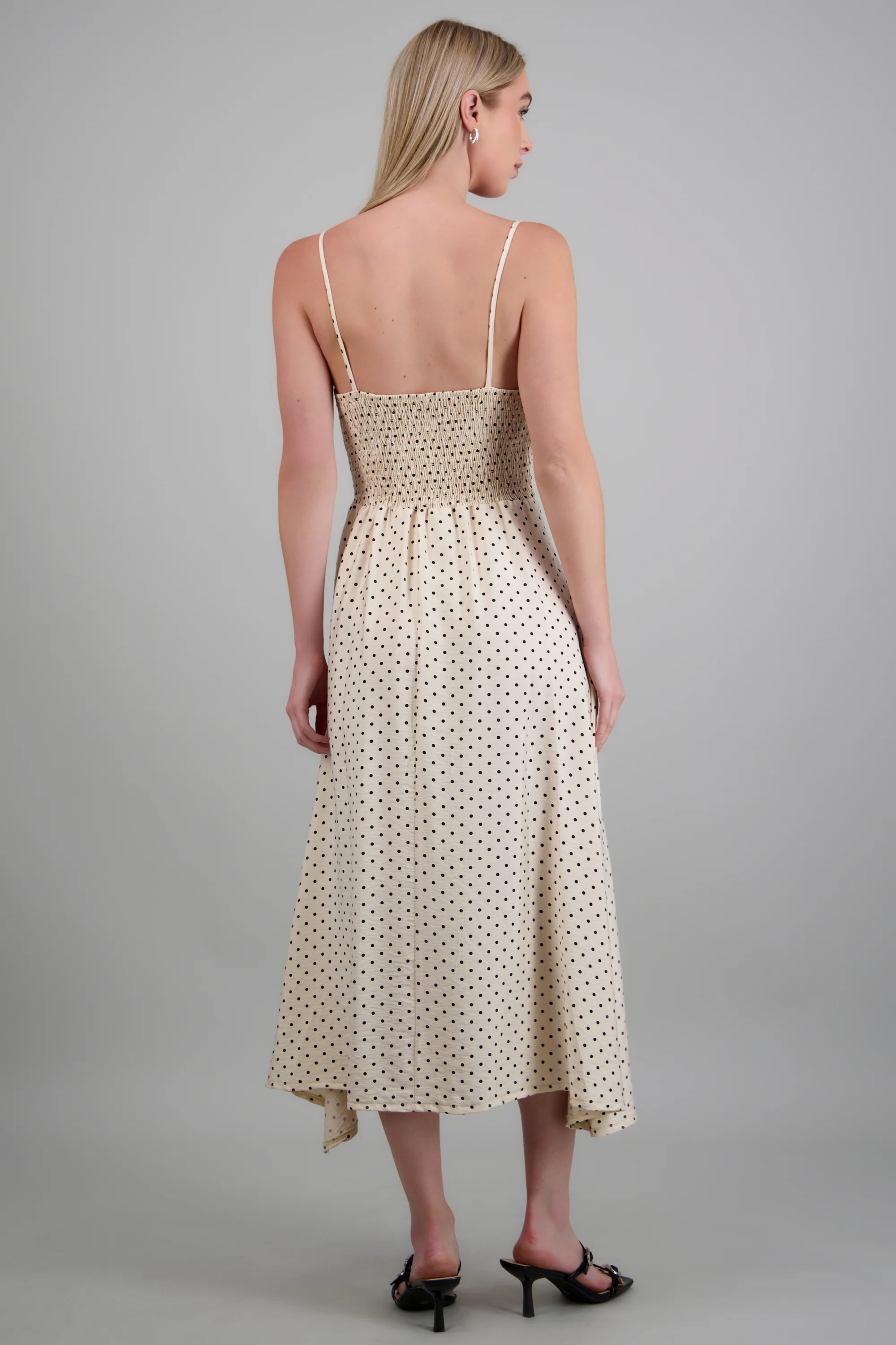 Vestido midi tirantes polka dots - Image 4