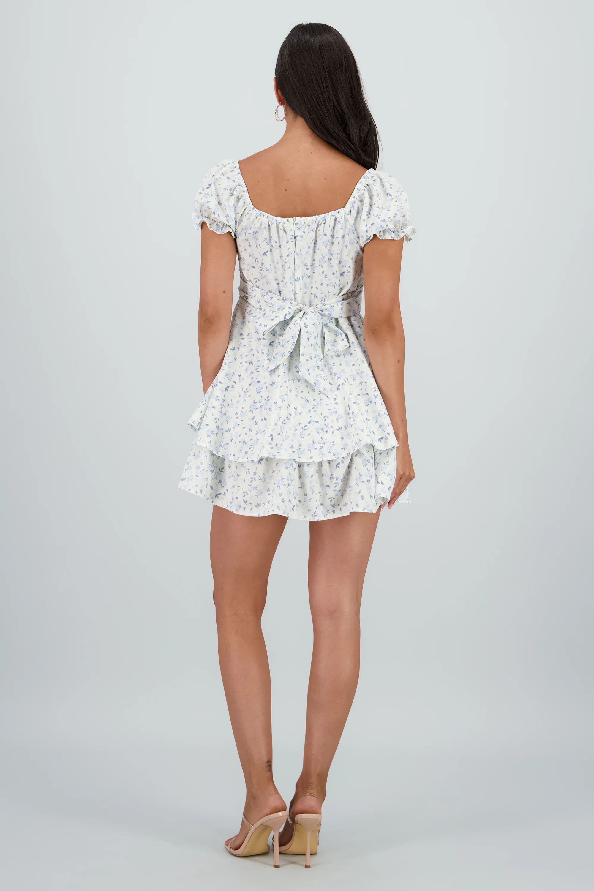 Vestido mini escote cuadrado flores - Image 4