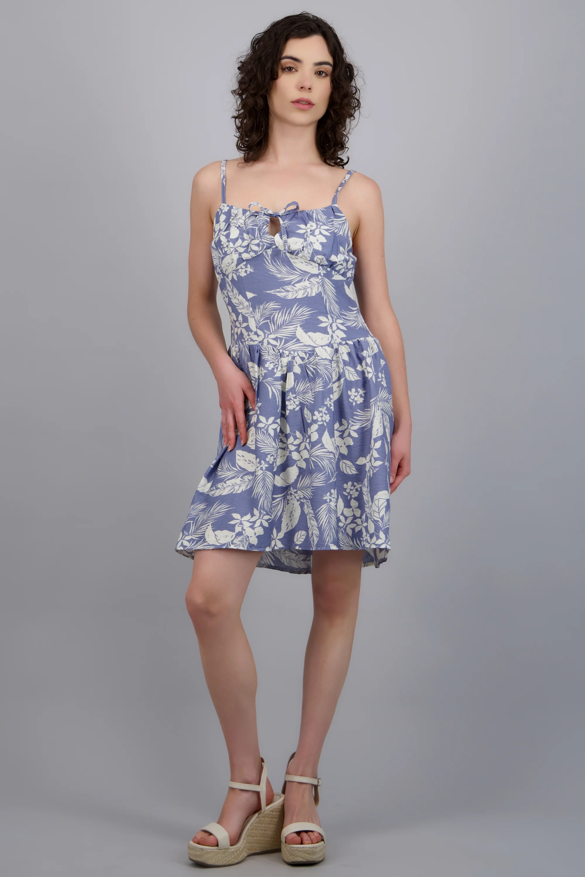 Vestido mini estampado flores