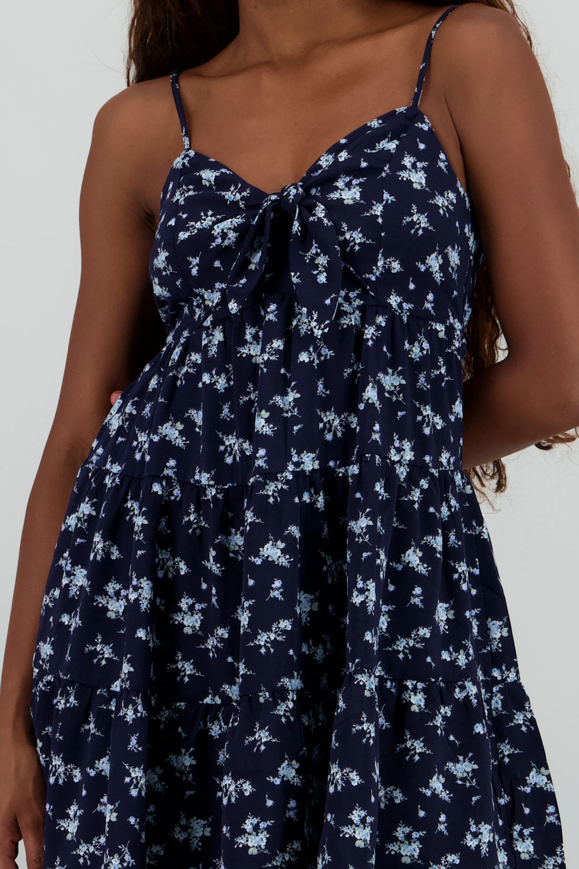 Vestido mini estampado flores escote nudo - Image 5