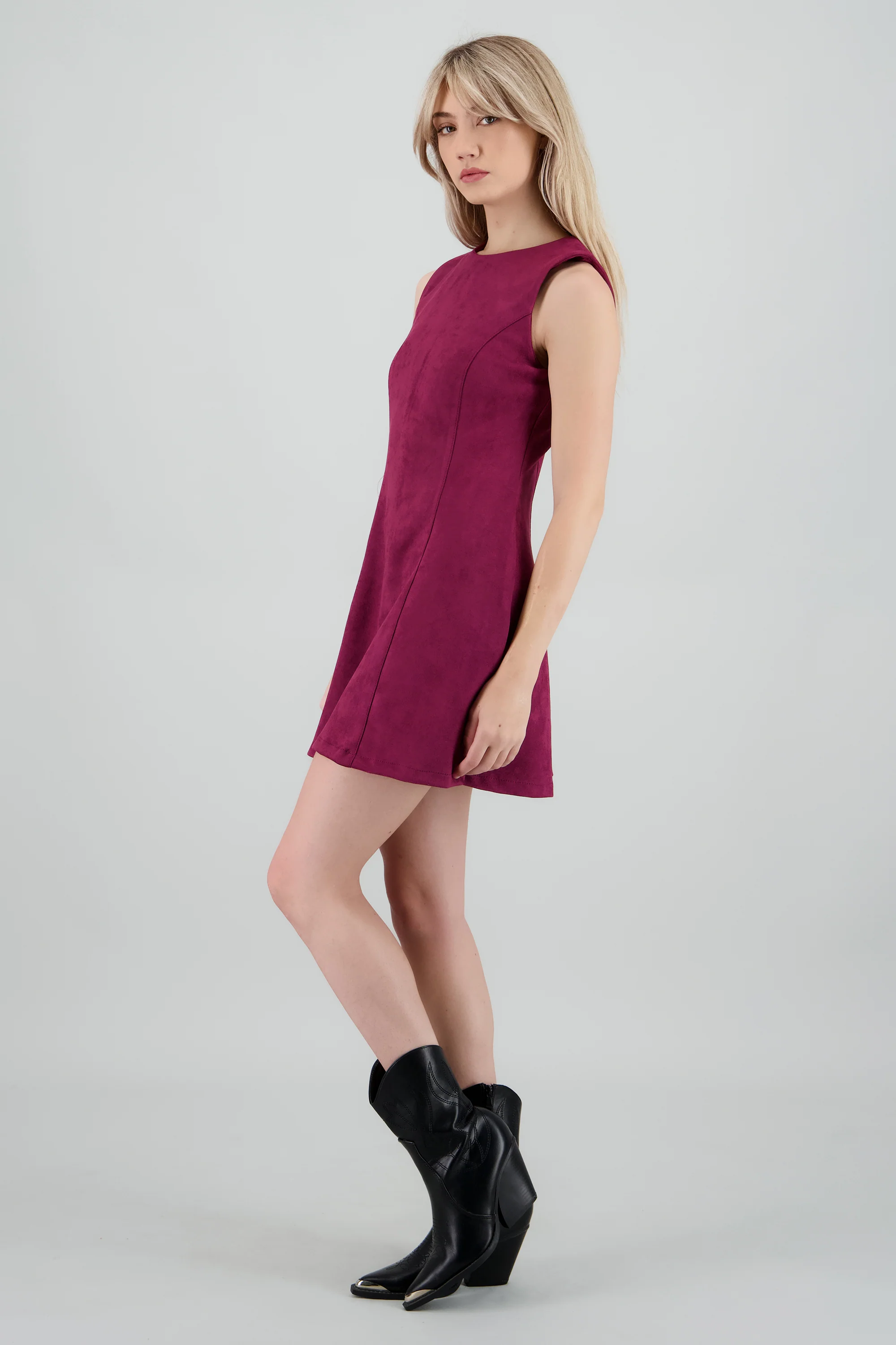 Vestido mini sin mangas detalle cortes - Image 3