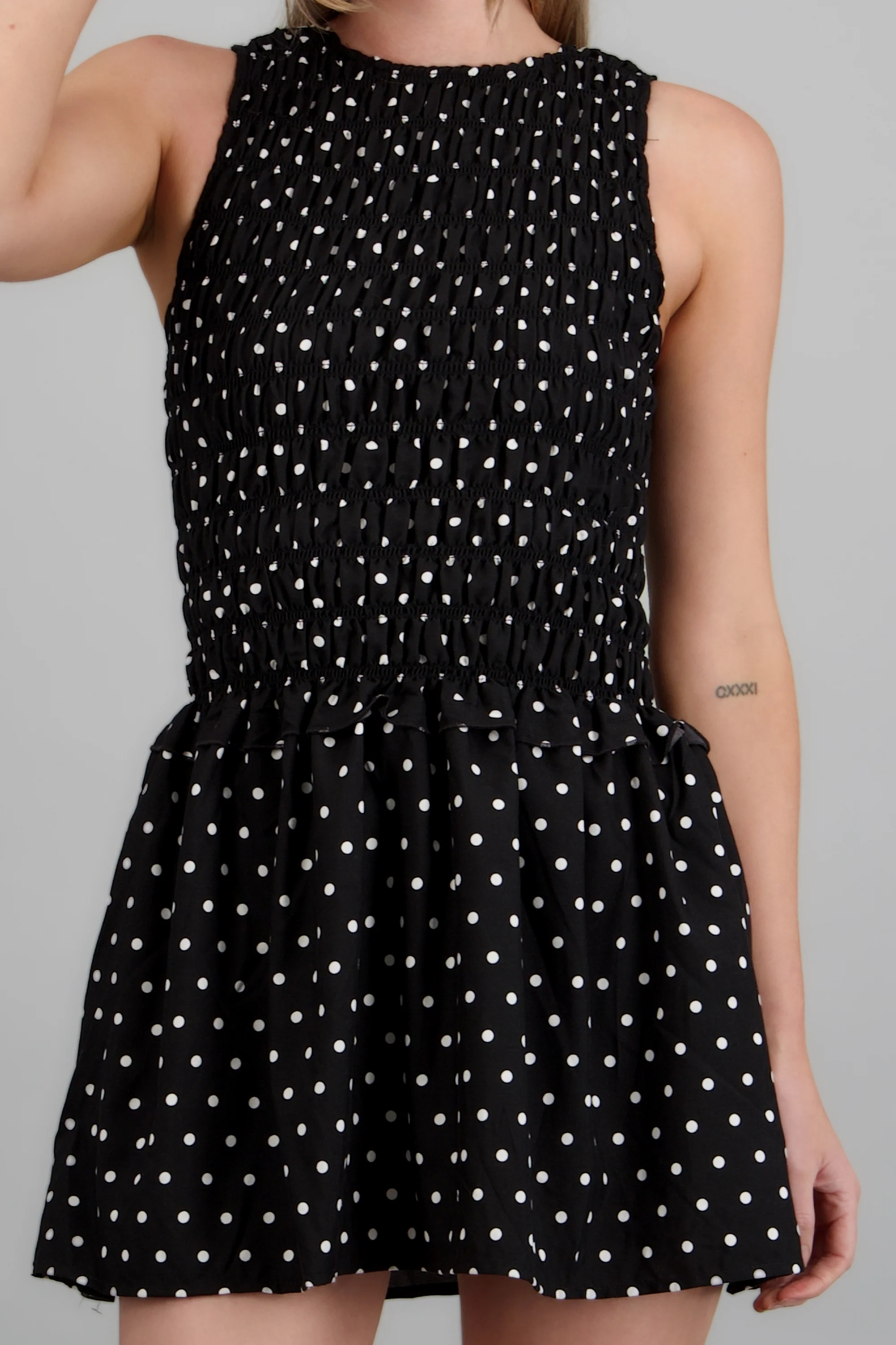 Vestido mini  smock detalle poladots - Image 5
