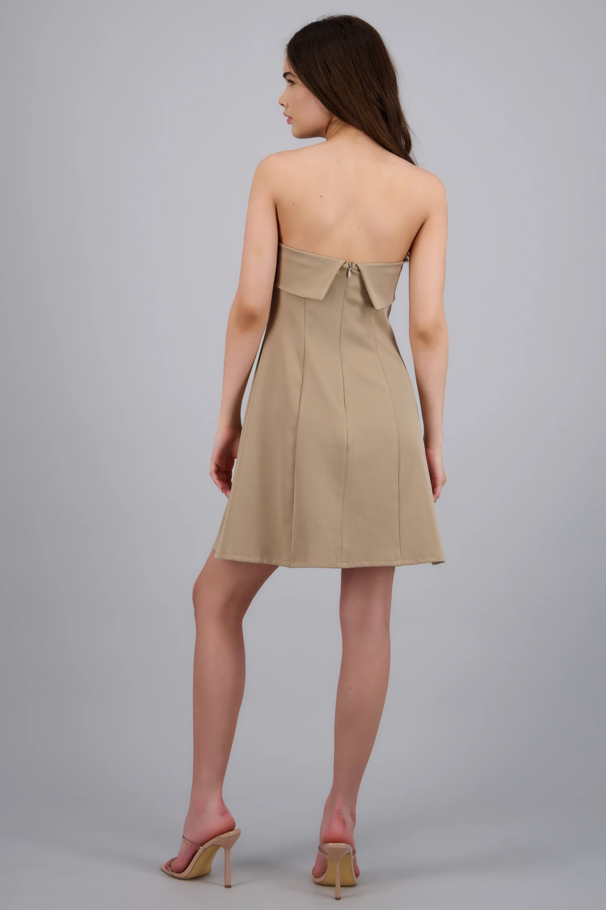 Vestido mini strapless detalle doblez - Image 4