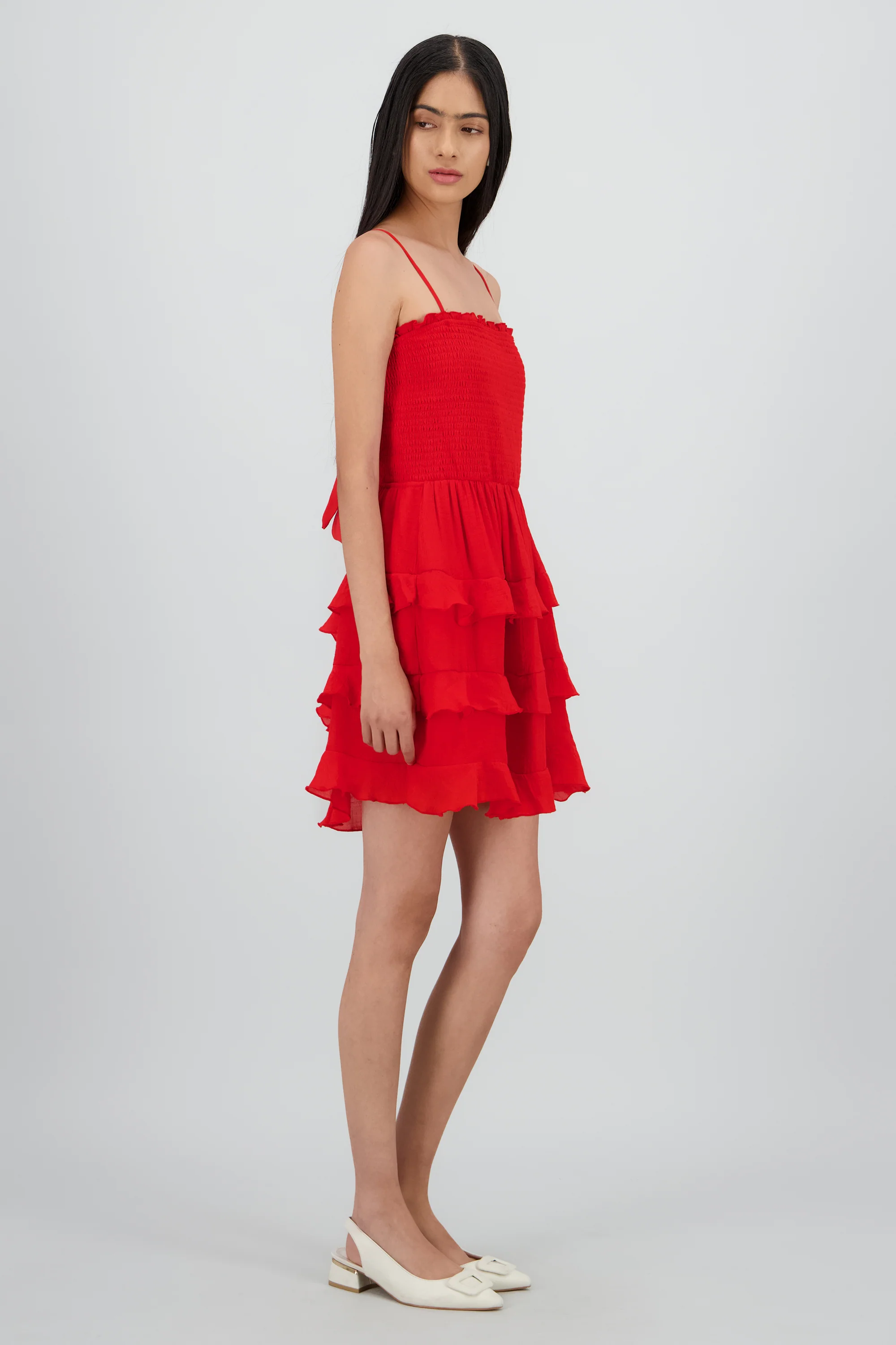 Vestido mini tirantes y olanes - Image 3