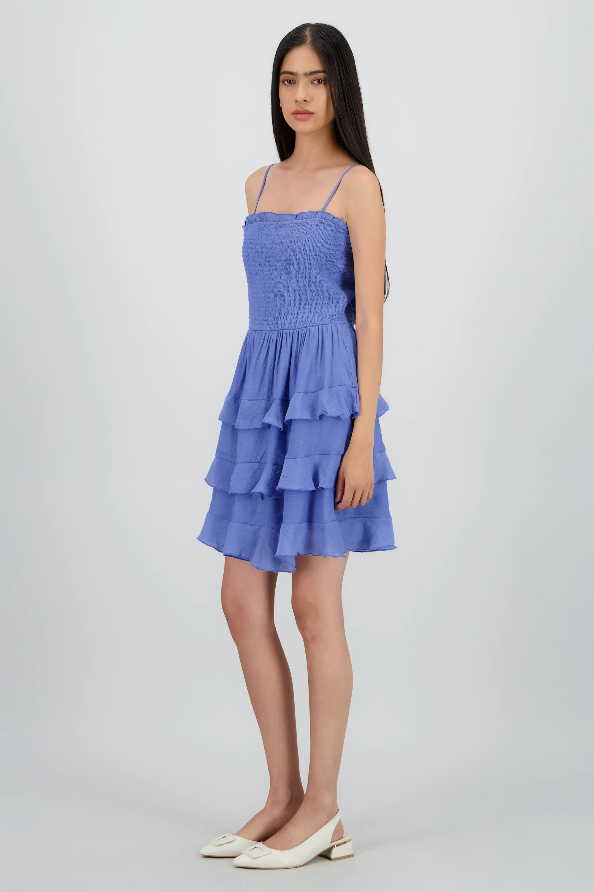 Vestido mini tirantes y olanes - Image 2