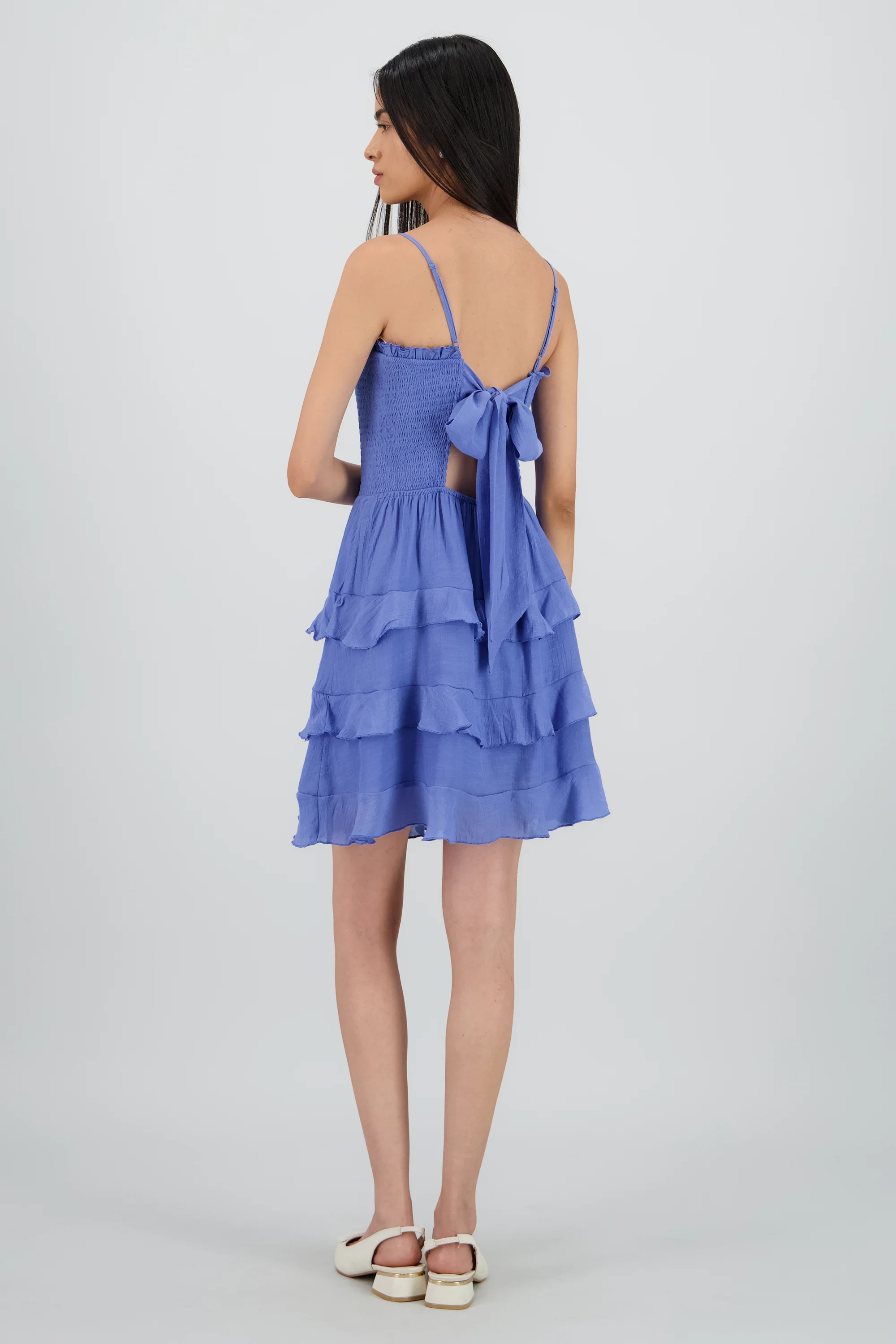 Vestido mini tirantes y olanes - Image 3
