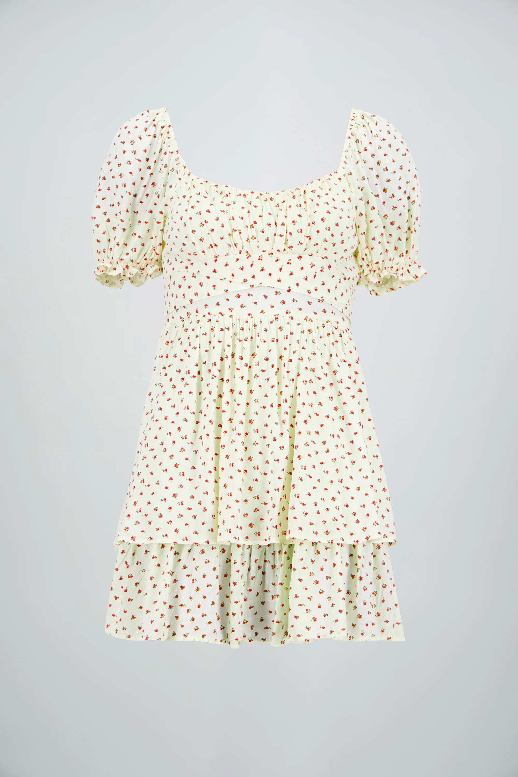 Vestido olanes mini flores con textura - Image 6