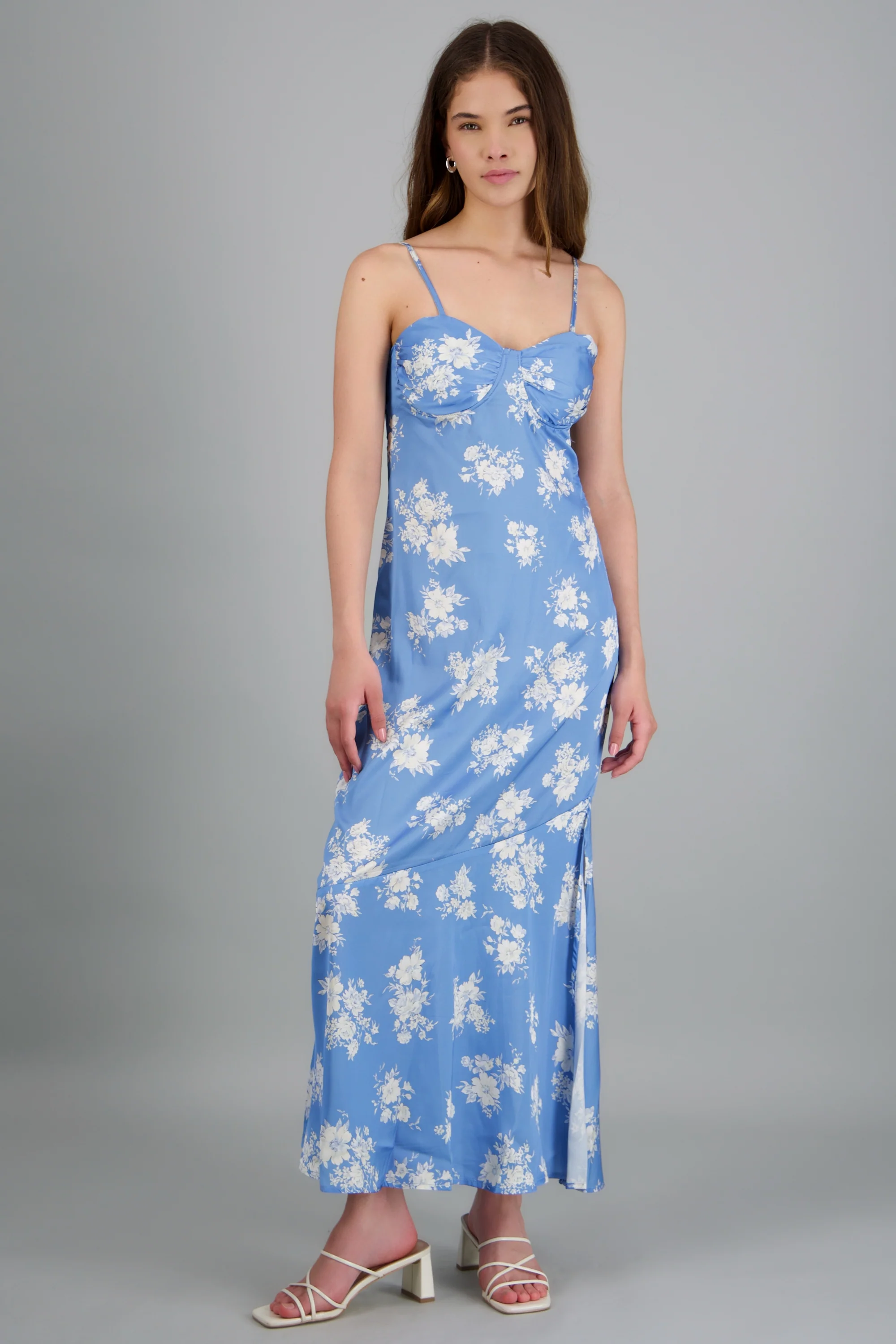 Vestido satin flores